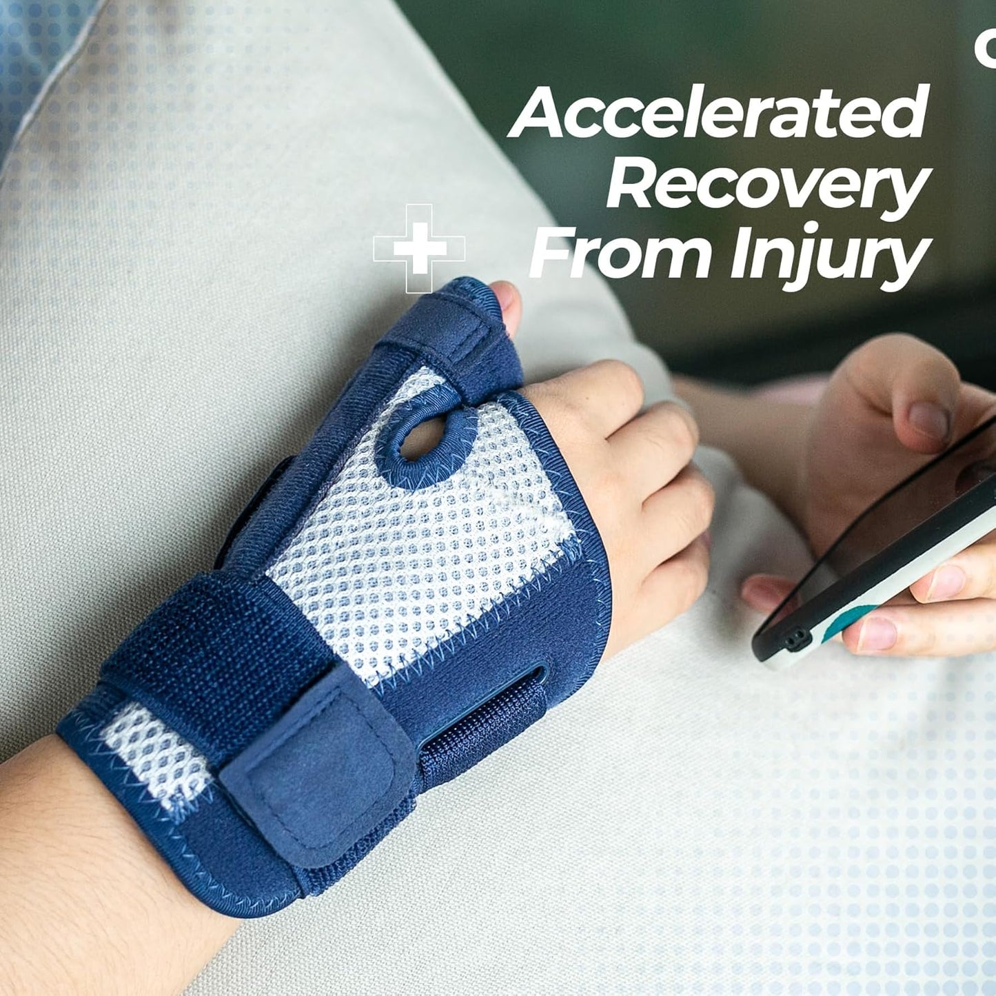 New Updated Thumb Brace for Women and Men, Reversible Trigger Thumb Splint for Day & Night Support, Breathable Thumb Stabilizer for Arthritis, Tendonitis, Sprains Thumb Pain Relief (Navy)