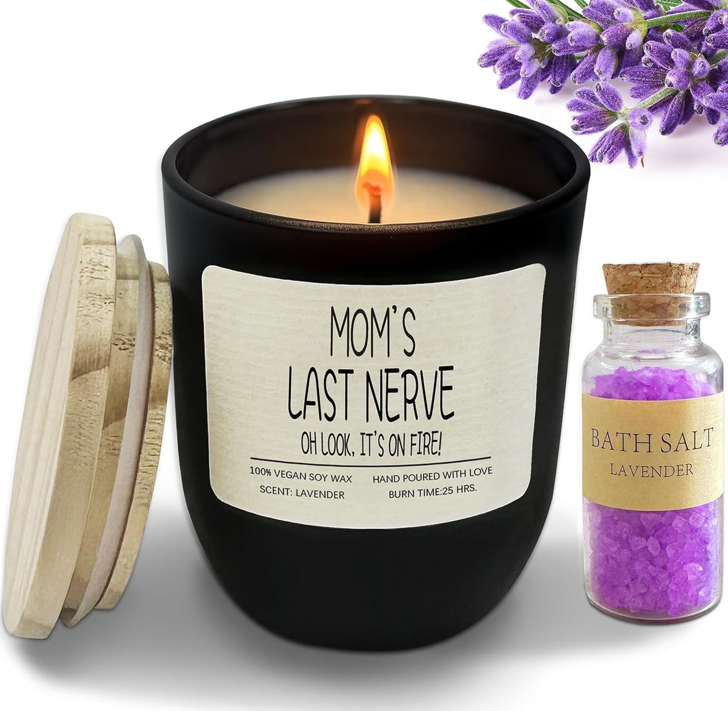 Mom's Last Nerve Candle Scented Soy Candles Set - Funny Mothers Day & Birthday Gifts