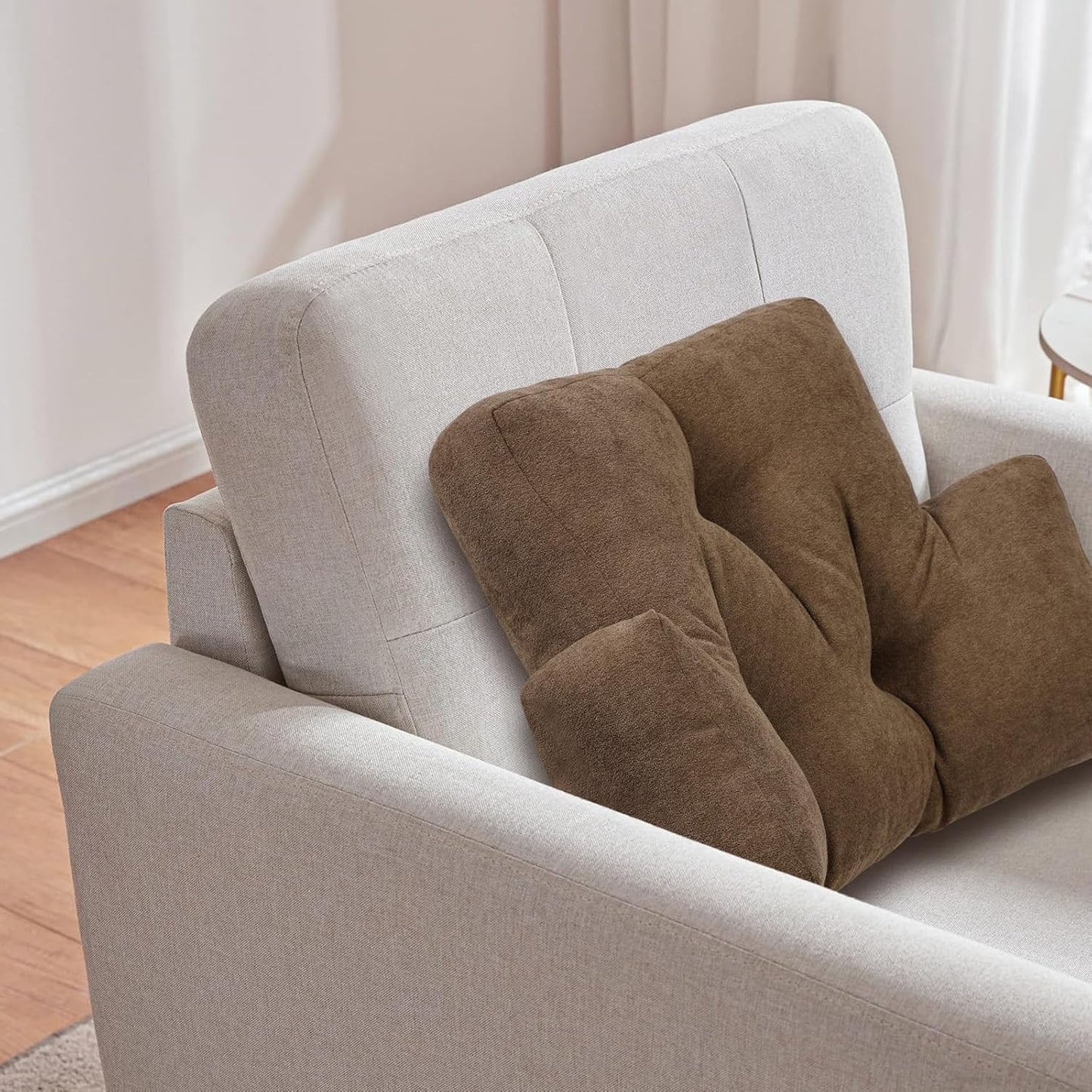 TANYOO Back Pillow for Recliner Lumbar Support Pillow Soft and Fluffy Back Support Cushion Thick Lumbar Cushion for Chairs, Recliners,Sofa, Couch and Bed for Pain Relief Brown
