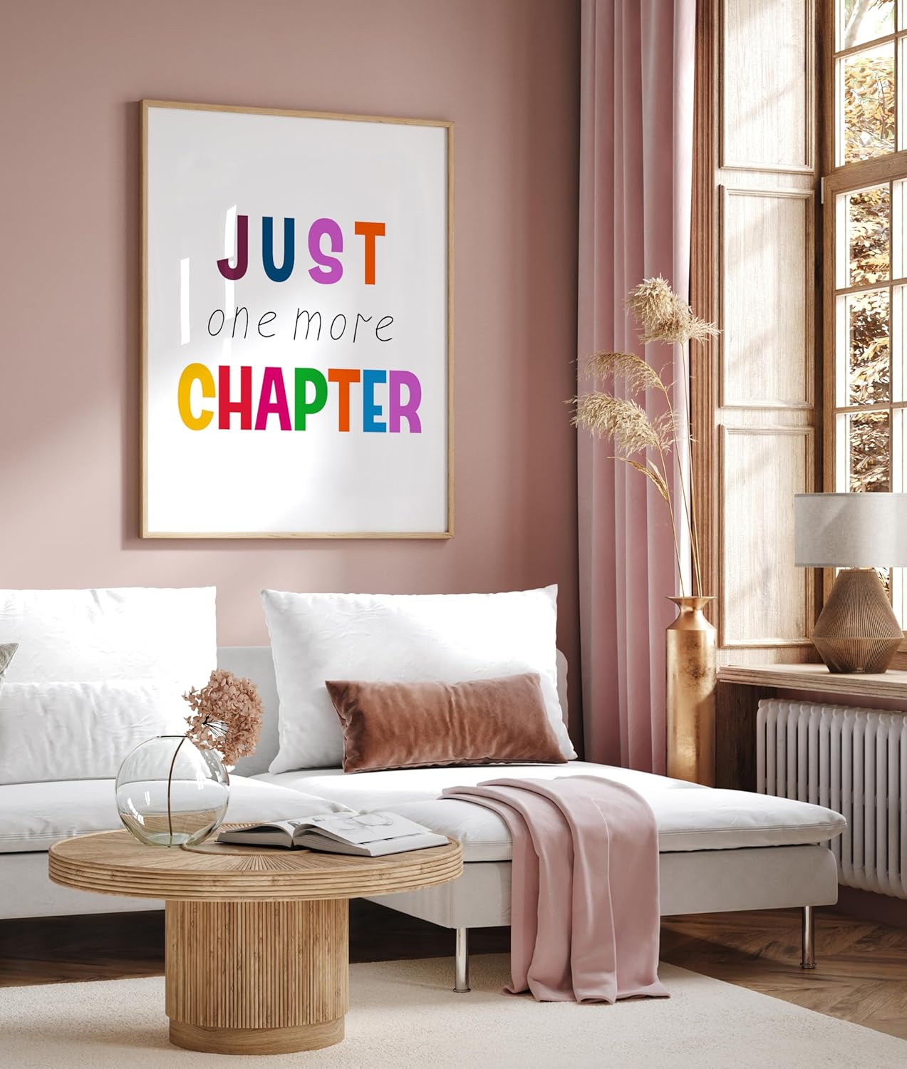 Poster Master Just One More Chapter Poster - Typography Print - Reading Art - Library Design - Nursery Illustration - Colorful Kid's Room or Classroom Decor - 8x10 UNFRAMED Wall Decor