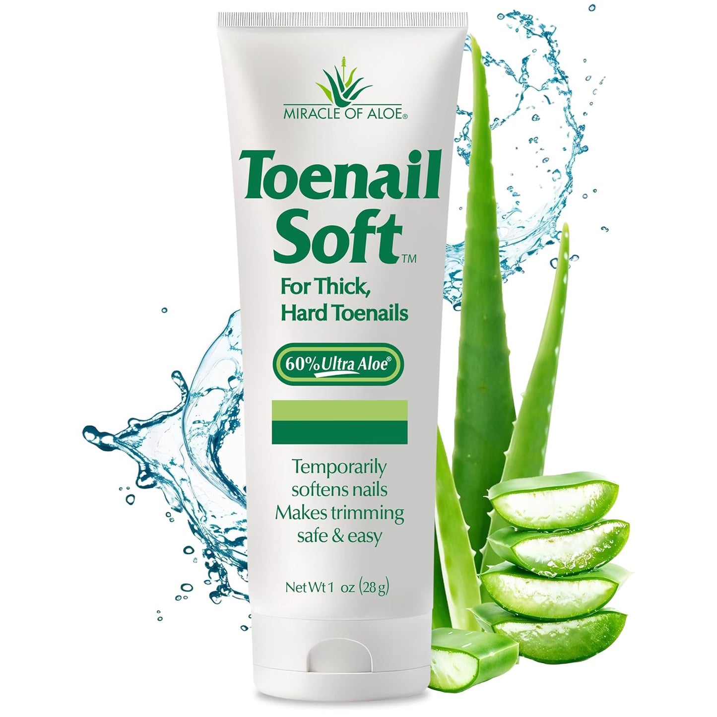 Toenail Softener for Thick Hard Toenails - Safe for Seniors & All Ages - Fast-Acting Toenail Softening Cream - Non Greasy Nail Cream Formulated with Natural Aloe Vera (1 Ounce Tube (Pack of 1))