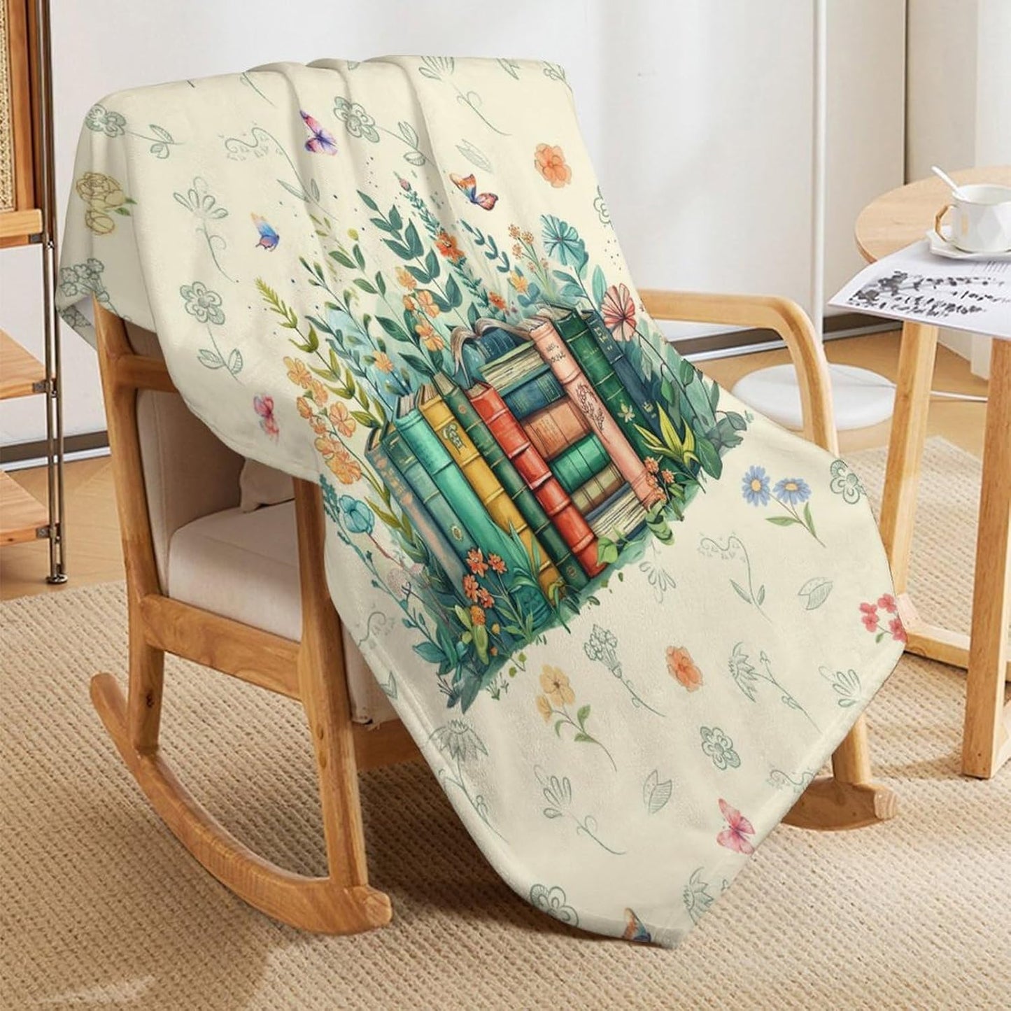 Books Blanket Gifts for Book Lovers - Vintage 50x60 Inches Reading Throw Blanket for Library - Soft Fuzzy Comforter for Couch Sofa Bed - Bedroom Decor for Read Lovers