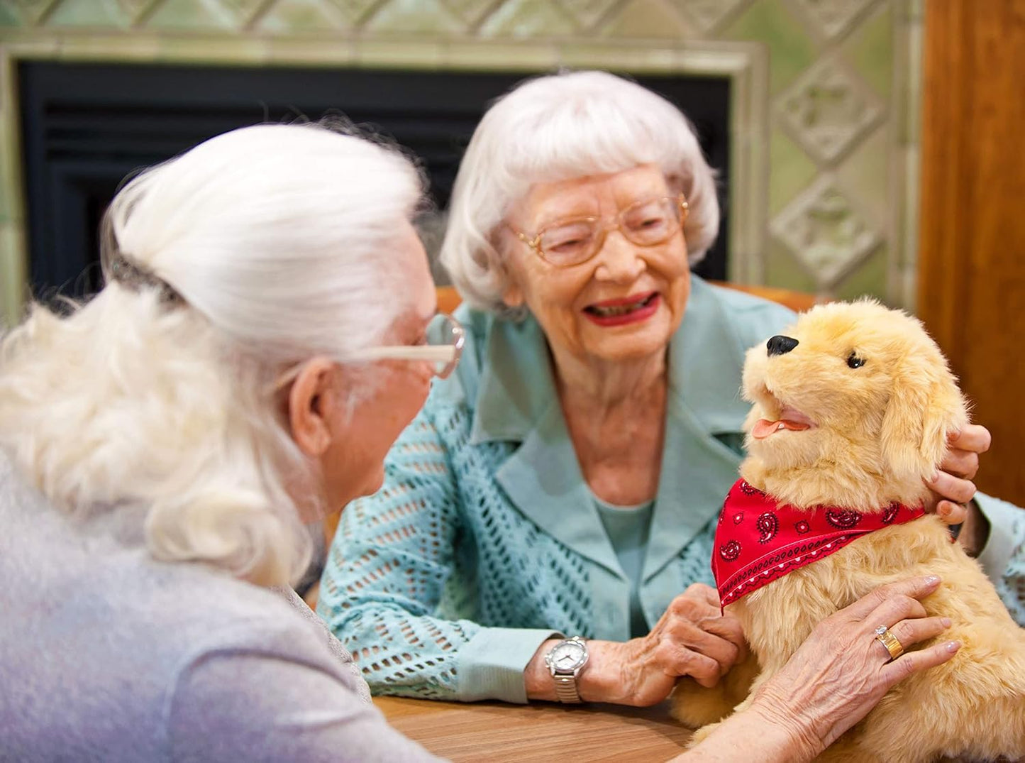 JOY FOR ALL Ageless Innovation Companion Pet for Seniors - Lifelike Animatronic Dog - Realistic Soft-Touch Coat & Heartbeat - Therapy Stuffed Animal - Toy for Alzheimer's & Dementia - Golden Pup