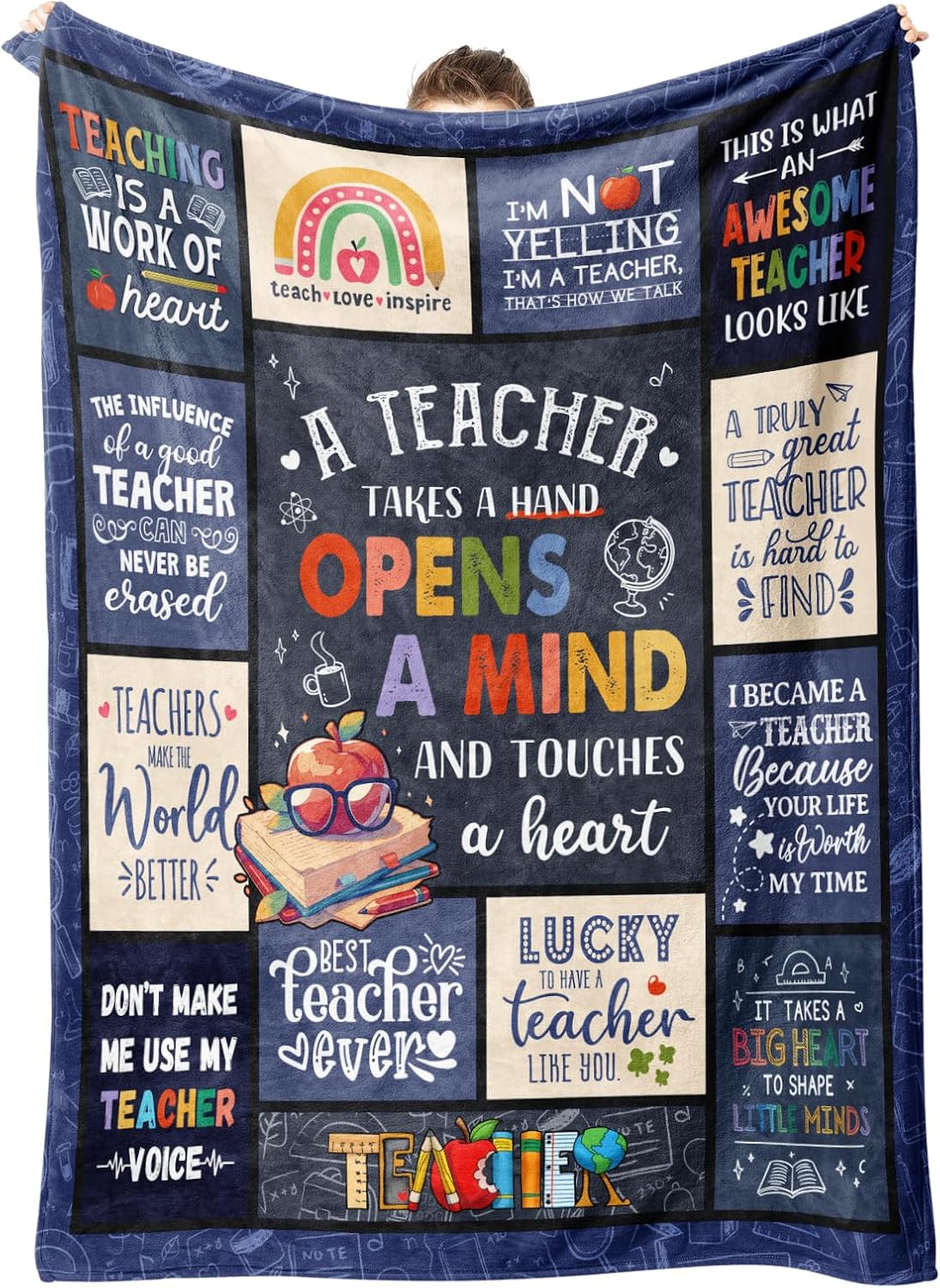 SteadStyle Teacher Gifts for Women Men – Unique Teacher Appreciation Gifts Blanket, Funny Present for Educators, Best Retirement or Birthday Gift from Students – 60"x50" Throw