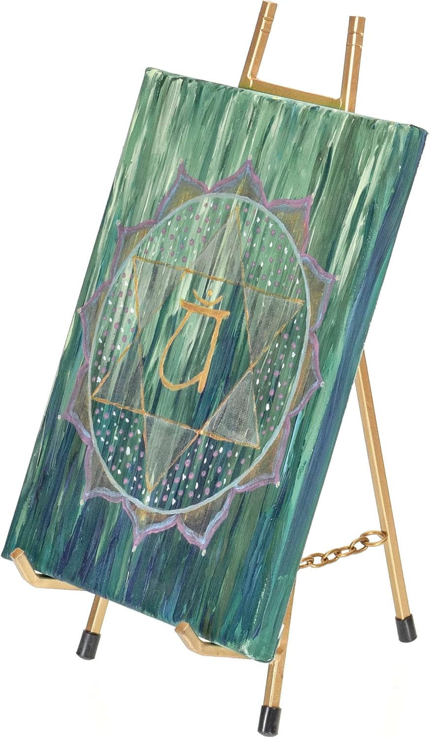 Red Co. 13” Tall Modern Metal Tripod Plate Stand and Art Holder Easel, Gold