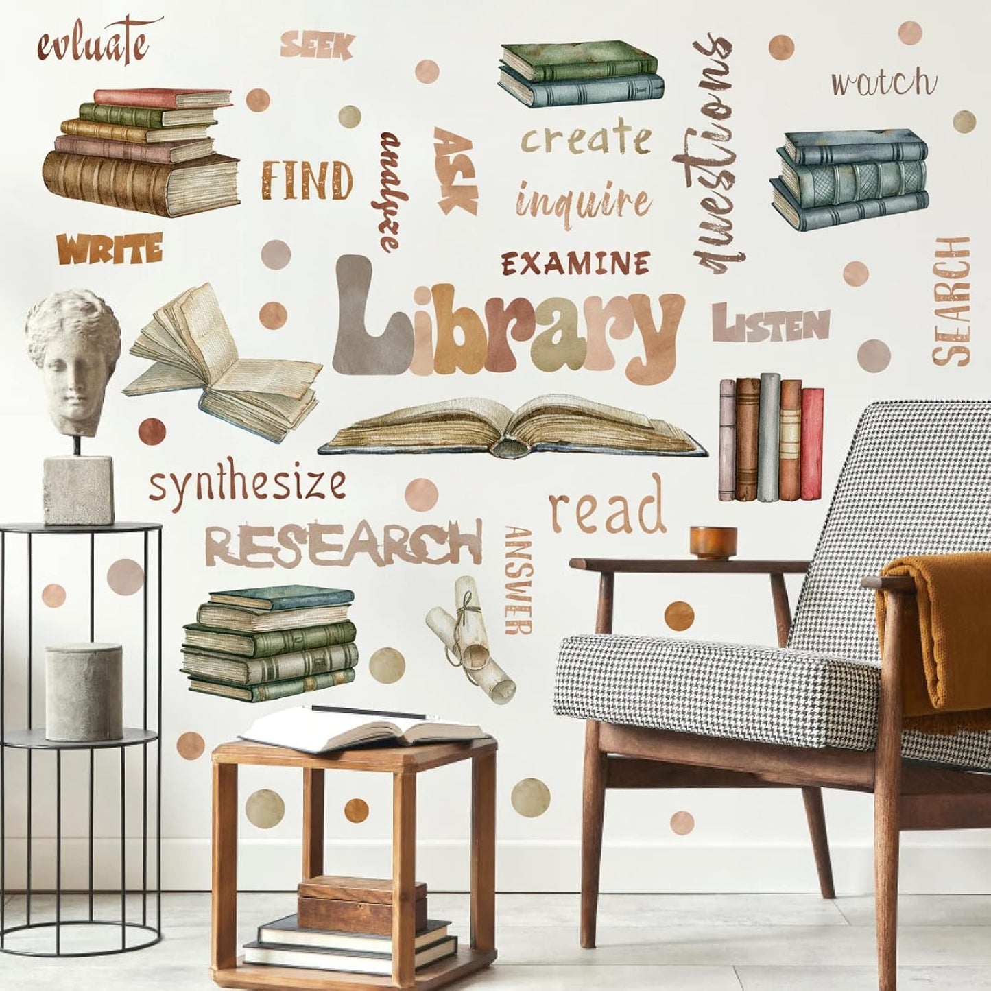 Library Quotes Wall Stickers Colorful Inspirational Wall Sticker Peel and Sticks Reading Books Wall Sticker for Reading Room Classroom School Positive Saying Wall Decals for Kids Bedroom Nursery Decor