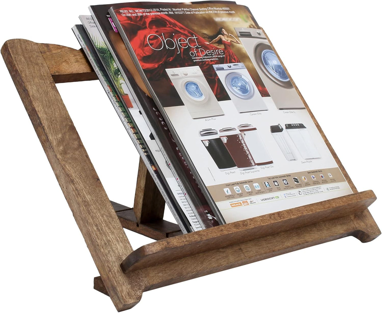 Mother's Day Gifts Wooden Cookbook Stand Recipe Book Holder Stand - Adjustable & Foldable Reading Holder/Kitchen/Office/Desk/Workshop