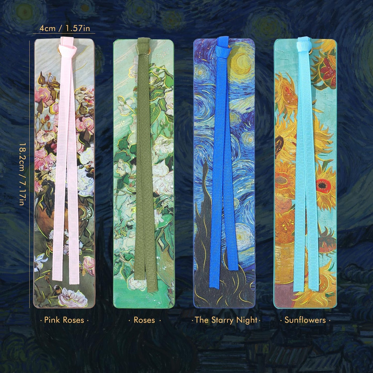 2Pcs Oil Painting Bookmarks for Women, Bookmarks Set for Book Lover, Book Marks for Reading, Vintage Book Marks for Kids Students Classroom Gift for Teacher Pink Roses & Roses