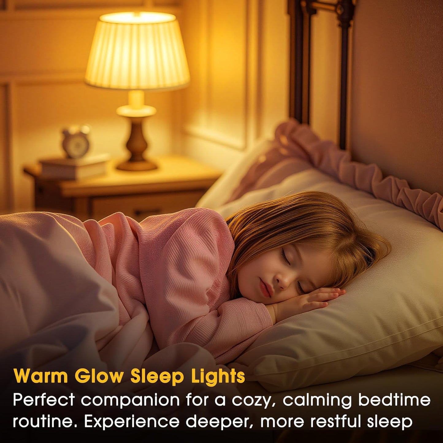 Briignite Amber Light Bulb - Dimmable Soft Warm Light Bulbs 9W A19 E26 Base Night Light Bulb, No Blue Lights, Ideal for Sleep, Bedroom, Nursery, Lamp, 2 Pack
