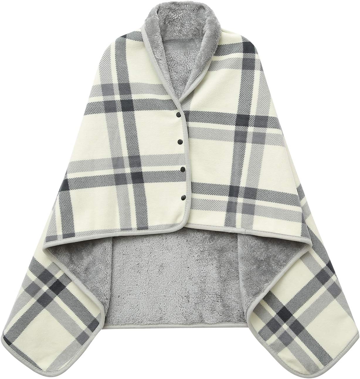 XING YE CHUAN Fleece Wearable Blanket, Comfy Poncho Throw with Buttons, Plush Sleeveless Blankets, for Women Cape Wrap Cover…