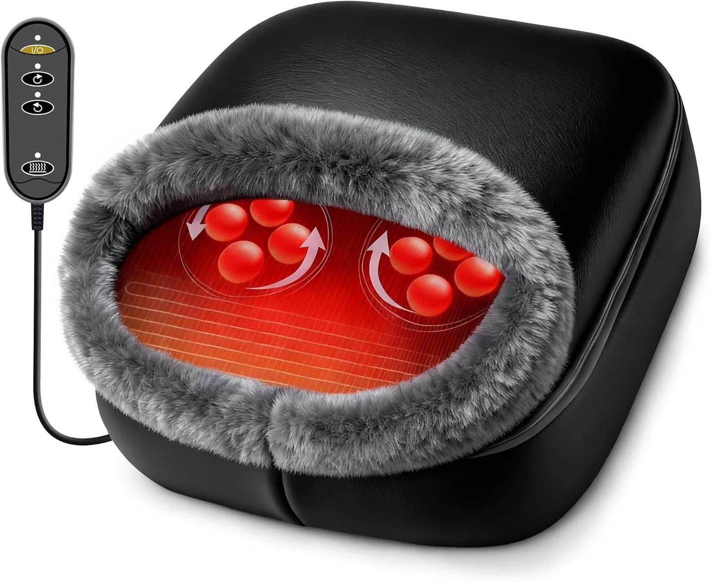 CooCoCo Shiatsu Foot Massager with Heat - Gifts for Men, Women, Kneading Feet Massager Machine Cushion or Foot Warmer, Massagers for Back and Foot Relief