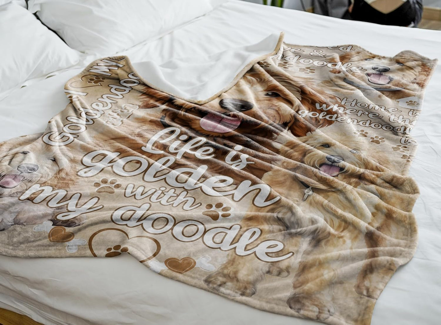 Goldendoodle Blanket Gifts for Dog Lover & Owner, Goldendoodle Dog Mom & Dad Blanket, Birthday for Women & Men, Soft Flannel, 65 x 50 inches