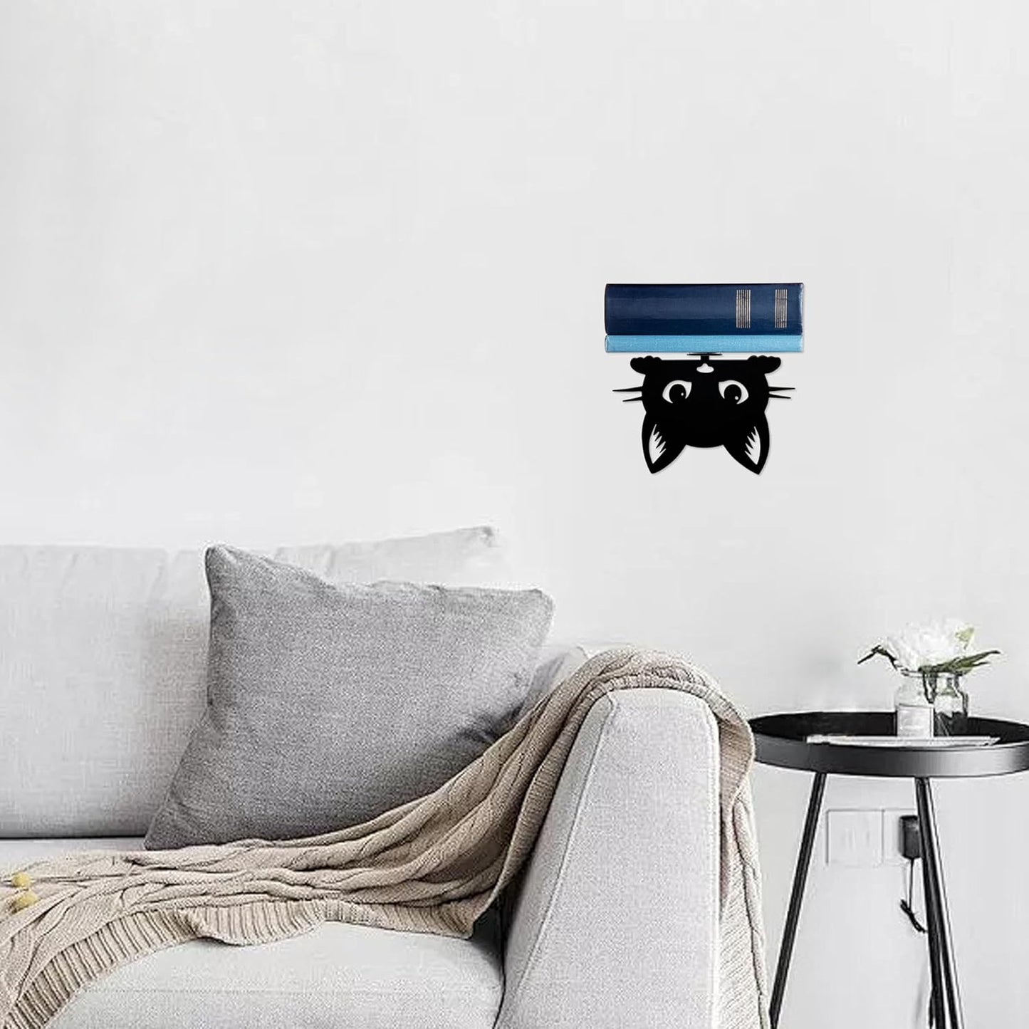 Metal Cat Floating Book Shelves for Wall, Creative Cat Book Decor, Invisible Bookshelf Wall Mounted, Unique Gifts for Cat Lovers