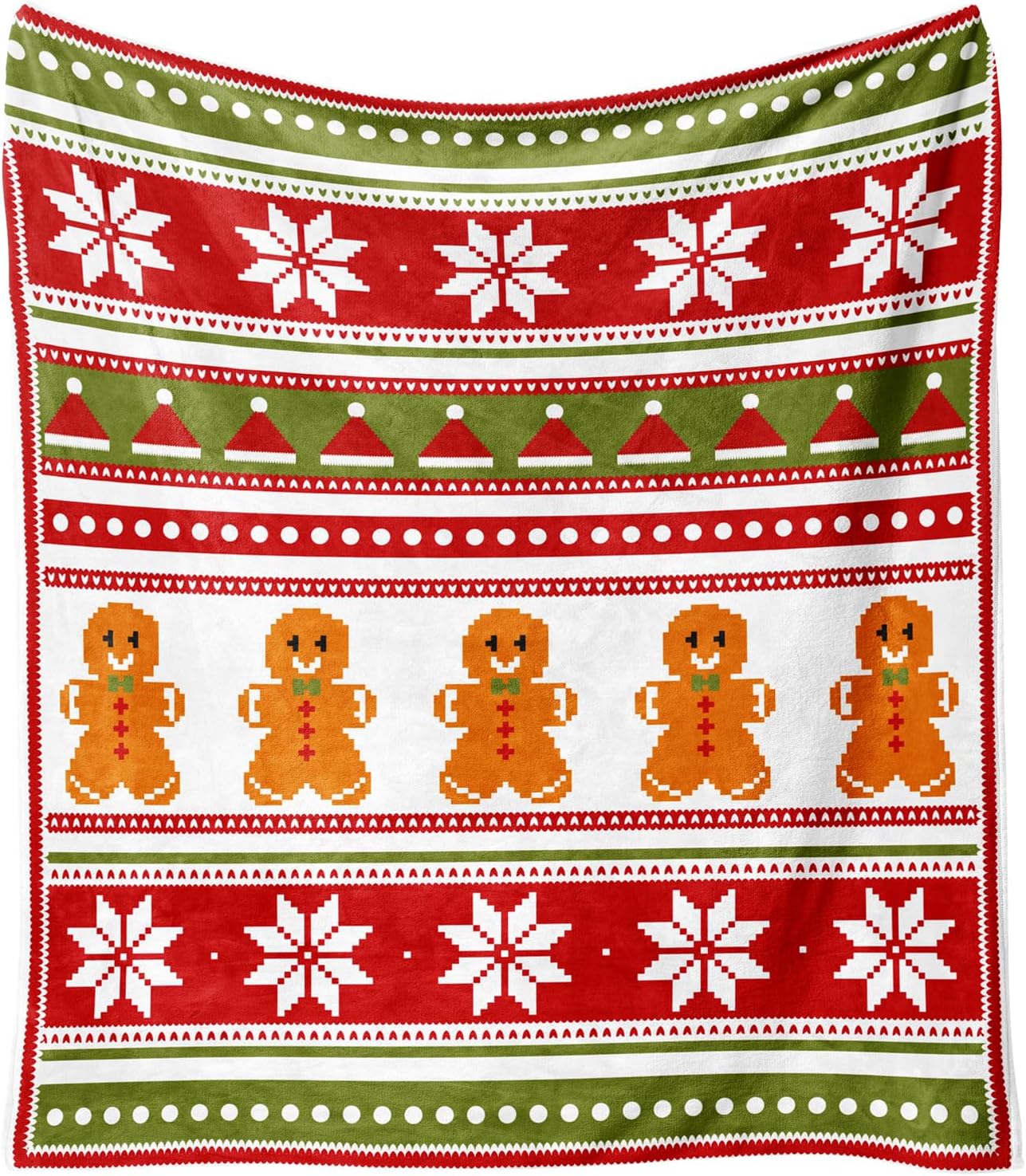Throw Blanket for Couch 60"x50",Winter Holiday Festival Cute Gingerbread Snowflake Blankets for Woman,Soft Flannel Fleece Throws for Home Living Room Bed Chair Decor