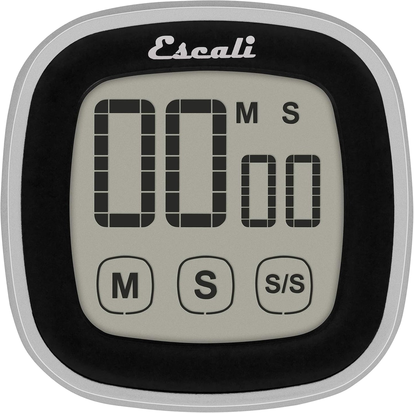 Escali Touch Screen LCD Display Digital Timer, Easy to Read and Touch Sensitive Controls Battery Saving, Black