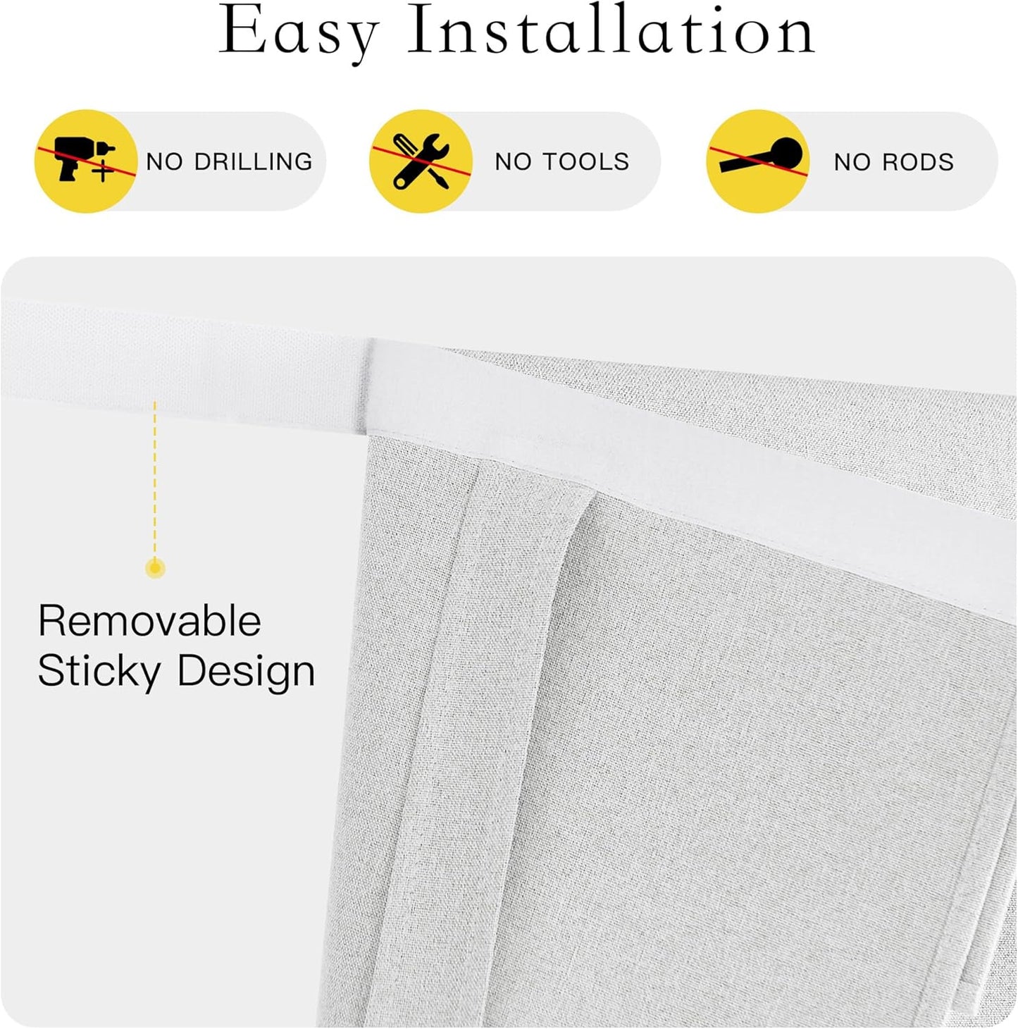 NICETOWN 100% Linen Blackout French Door Curtains, 30 x 69 inches Long Farmhouse Privacy Door Window Covering, Room Darkening Blinds, Thermal Insulated Shades for Bedroom, 1 Panel, White