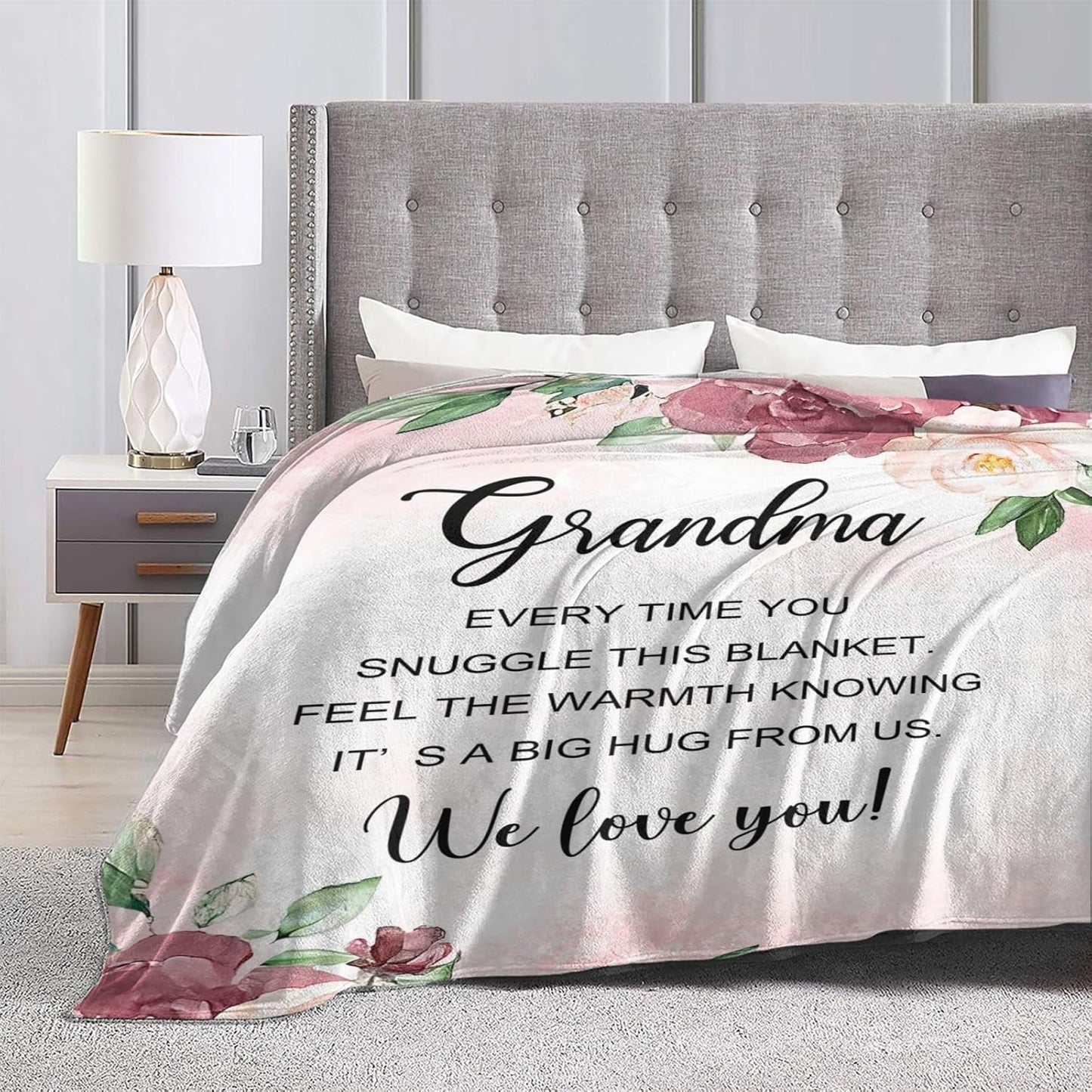 Grandma Gifts for Birthday, Grandma Blanket from Grandkids, Gifts for Grandmas, Gift for Grandmother Birthday, Mothers Day, Christmas, Soft Flannel Throw Blanket, 60"x50"