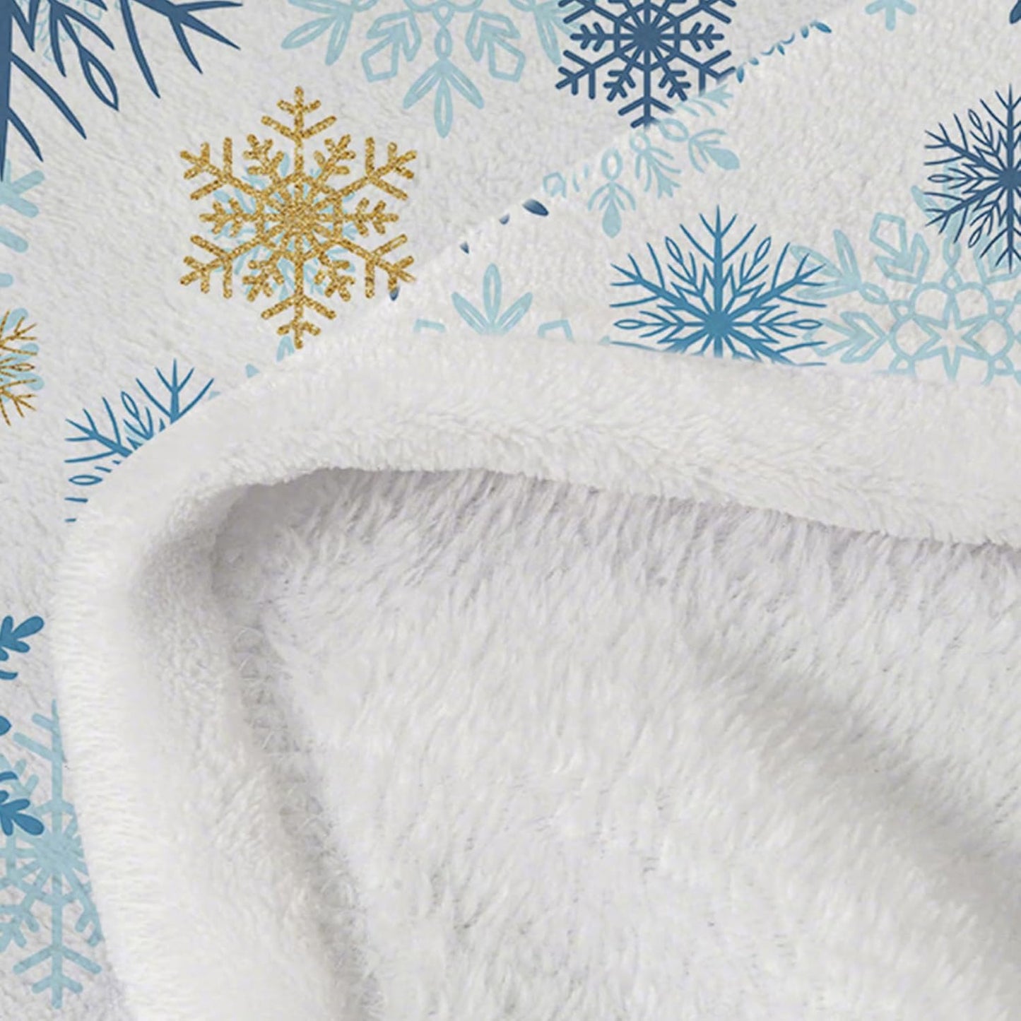 Christmas Throw Blanket, Winter Snowflake Christmas Fleece Blanket, Winter Snowflake Holiday Xmas Soft Plush Warm Cabin Throw for Couch Sofa Bed Decor 50" x 60" Blue