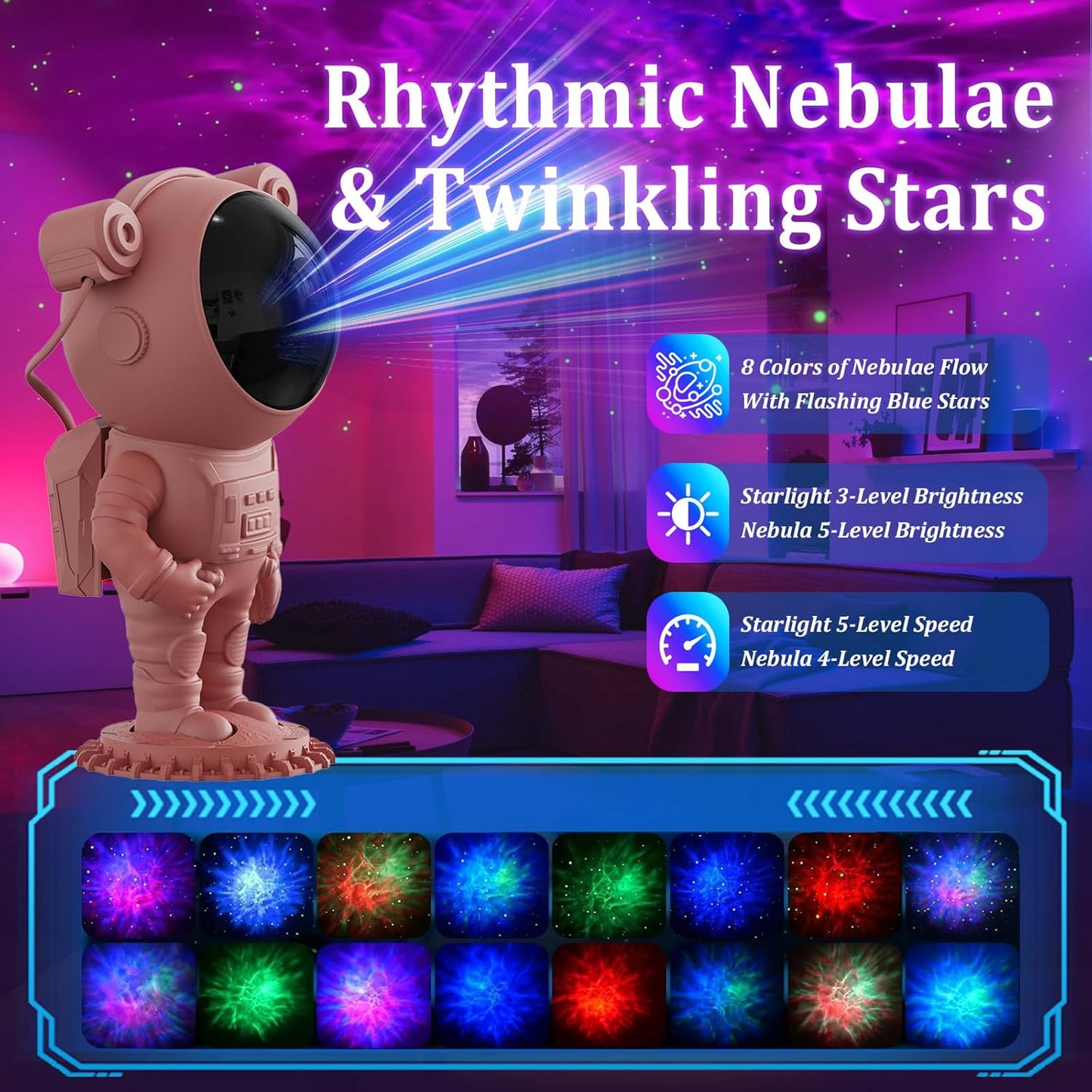 Astronaut Galaxy Light Projector for Bedroom - Space Light Projector for ceiling, Star Light Projector for Bedroom with Timer and Remote Control, Star Projector Night Light Projector for Kids
