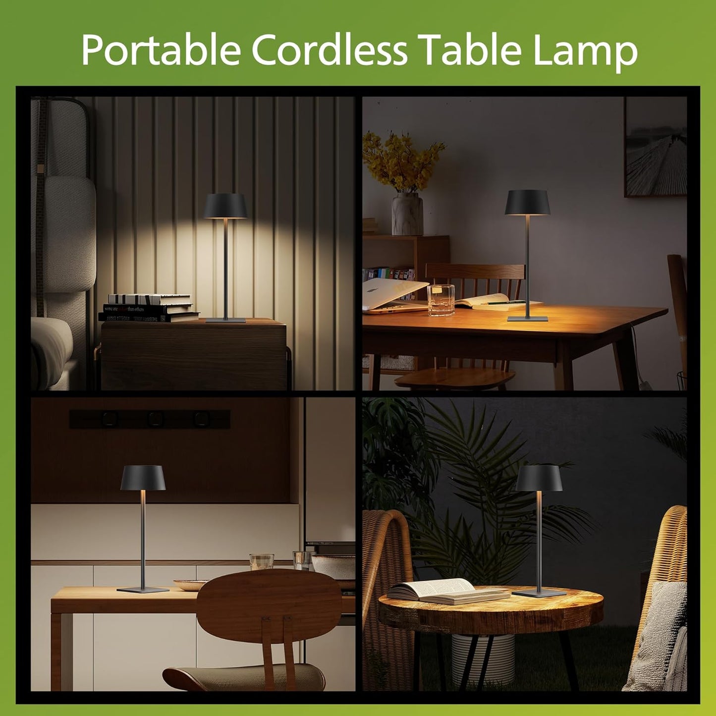 Philips Solar Outdoor Table Lamp, Portable LED Desk Light,Cordless Battery-Operated，2 Adjustable Height, Touch Control & Stepless Dimming Night Light，Waterproof for Garden, Bedroom