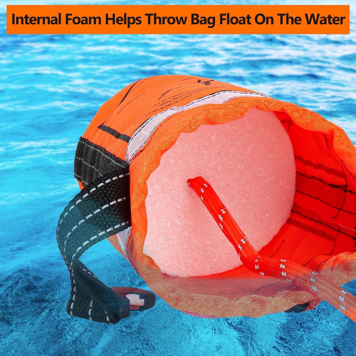 NTR Water Rescue Throw Bag with 50/70/98 Feet of Rope in 3/10 Inch Tensile Strength Rated to 1844lbs, Throwable Device for Kayaking and Rafting, Safety Equipment for Raft and Boat