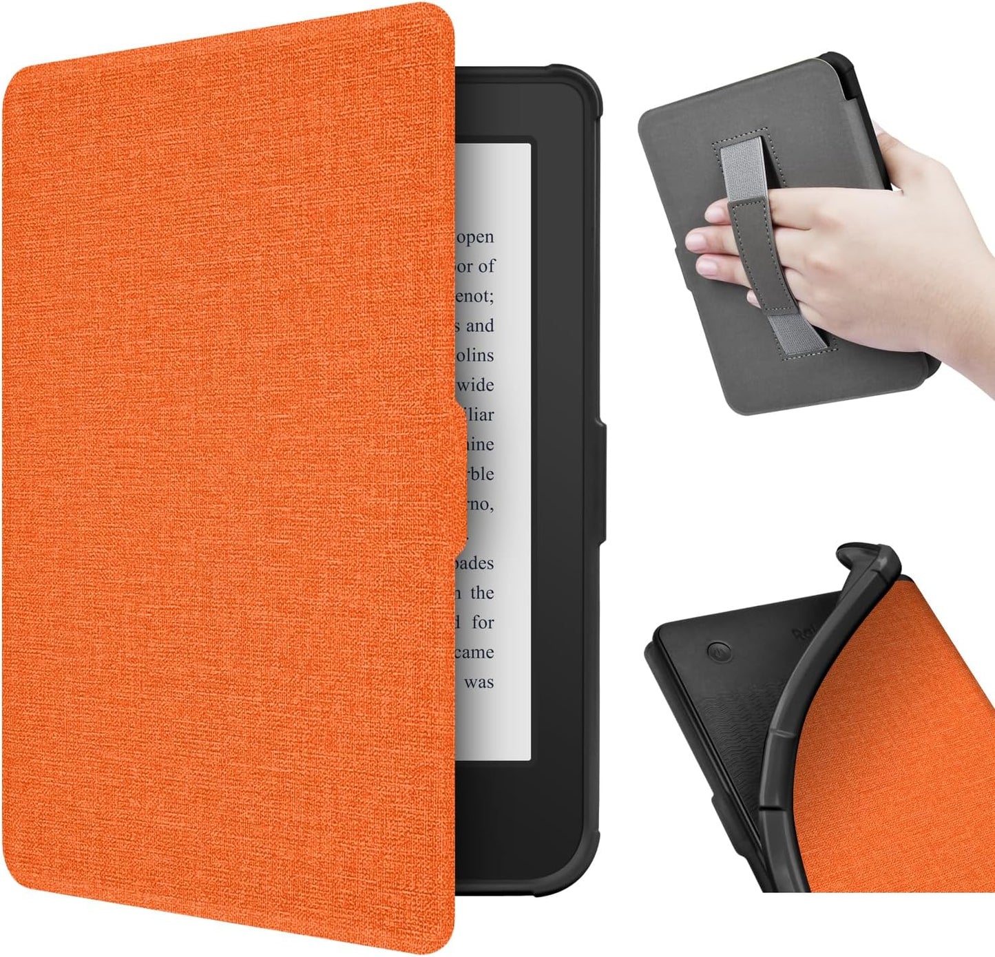 Case for 6” Kobo Clara 2E Only - Ultra Slim PU Leather Smart Cover with Auto Sleep and Wake, Premium Protective Case with Hand Strap for Kobo Clara 2E (Orange)