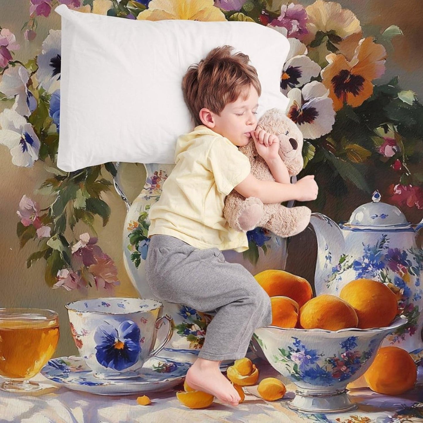 Blue Bouquet Porcelain Throw Blanket for Couch Bed Plush Cozy Fuzzy Flannel Blanket for All Season 66"x90"