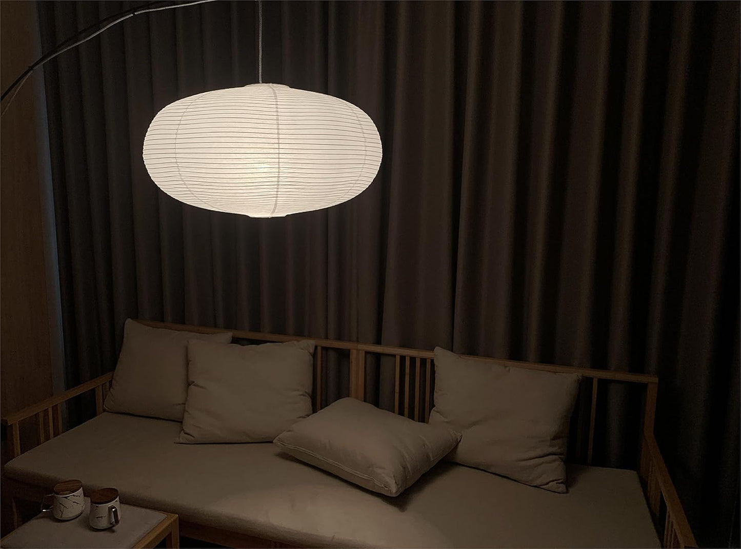 large White Oblate Pendant Lamp Shade 55.5cm(21.85in) Chinses lantern Home Decor Paper Ceiling Lampshade