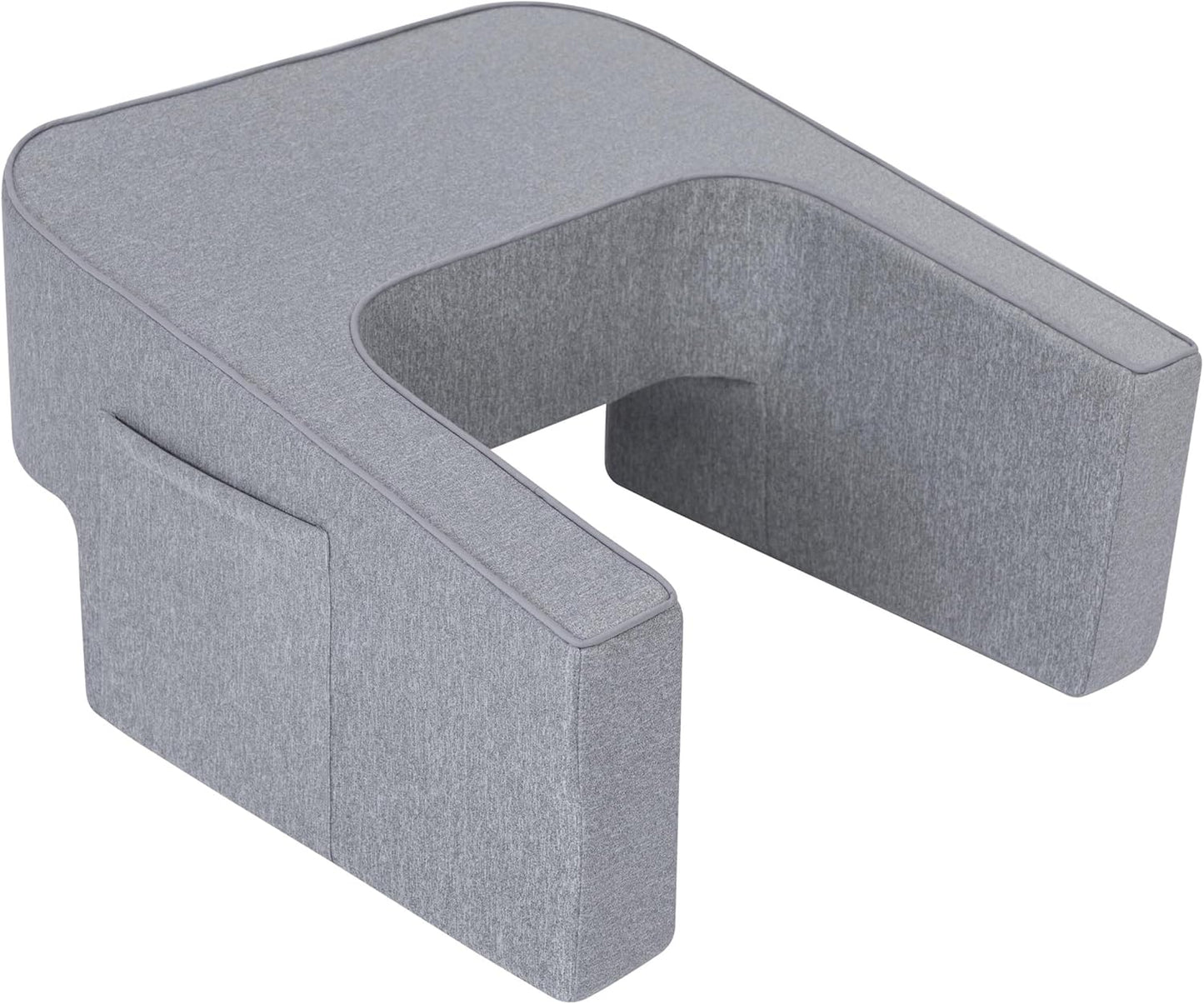 Lavish Home Reading Pillow for Gaming - Lap Desk Pillow with Arm Rests, Storage Pockets, and Removable Washable Cover - Laptop Pillow for Reading, Gaming, Studying, and Working (Gray)