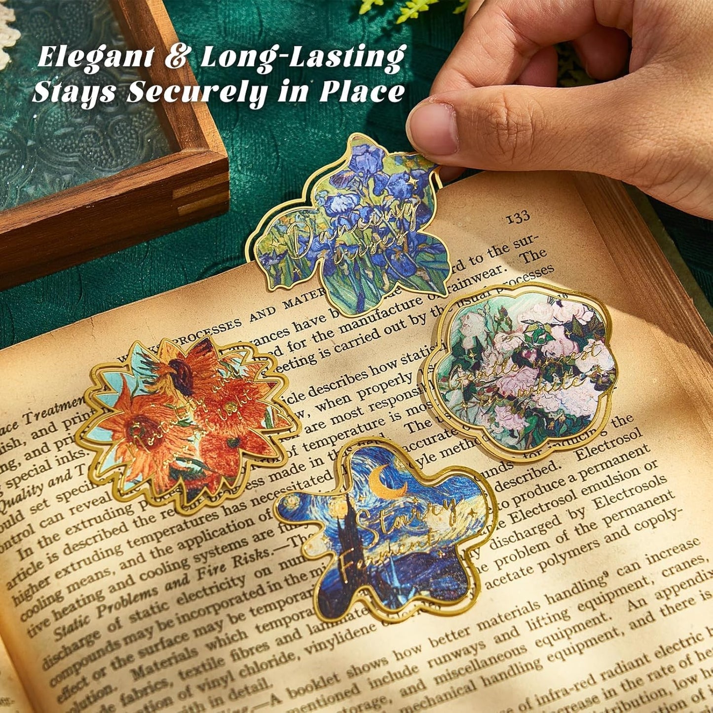 8psc Metal Bookmarks with Tassel, Vintage Van Gogh Book Marks for Reading Women Men Teen, Book Lovers Gift