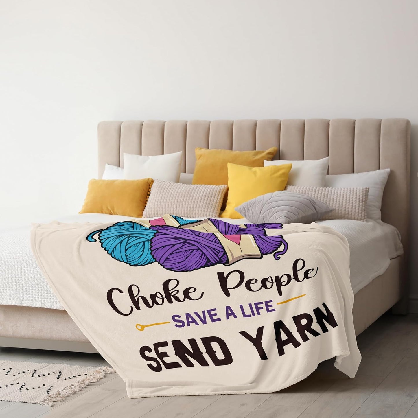 Xutapy Crochet Gifts Blanket 60’’X50’’, Crochet Accessories/Stuff Gift for Crocheters Knitters Women, Christmas Birthday Present for Knitting Crafter, Funny Crocheting Throw