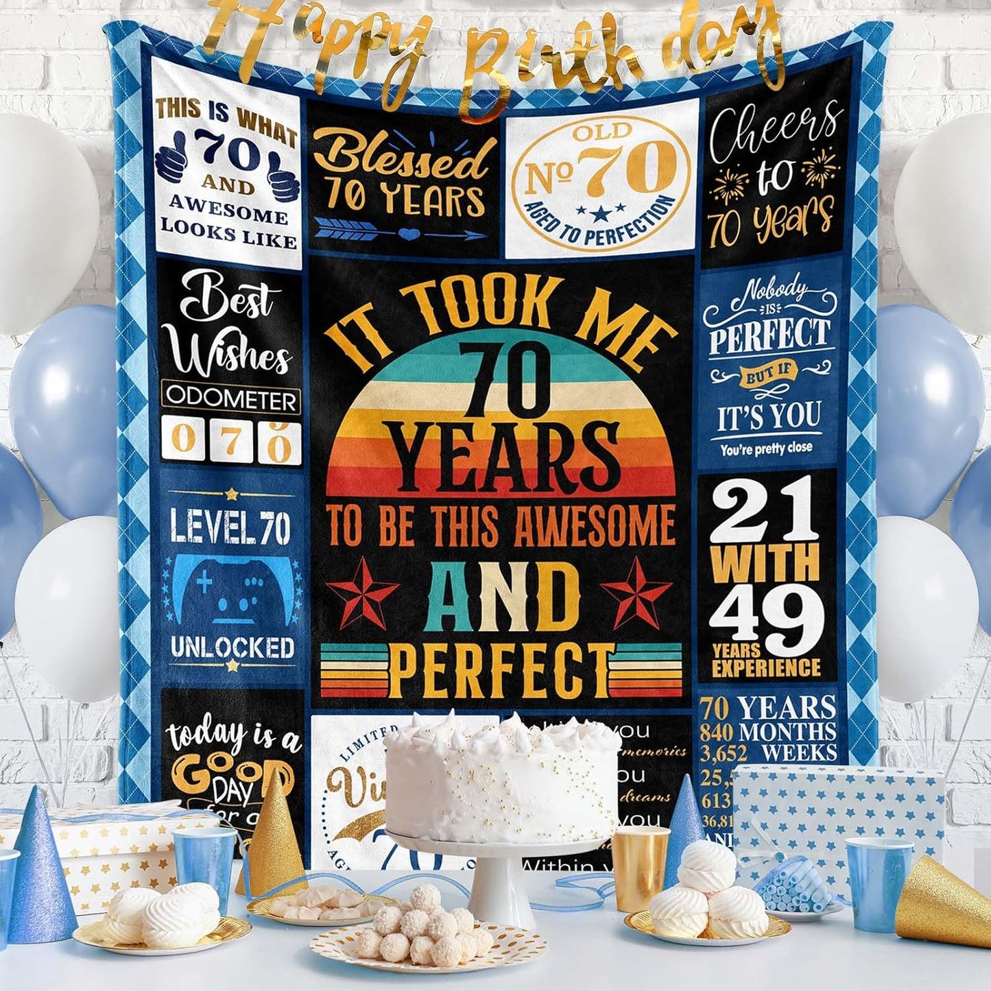 Best Gifts for 70 Year Old Man, 70th Birthday Blanket Gifts for Men, Gifts for 70 Year Old Man