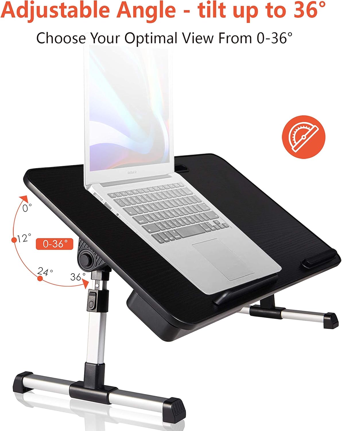Lap Desk for Laptop,BUILDEC Adjustable Laptop Stand for Desk with Storage Drawer,Foldable Legs Standing Lap Table for Reading, Eating, Working, Writing, Gaming and Drawing in Bed Sofa Couch Floor