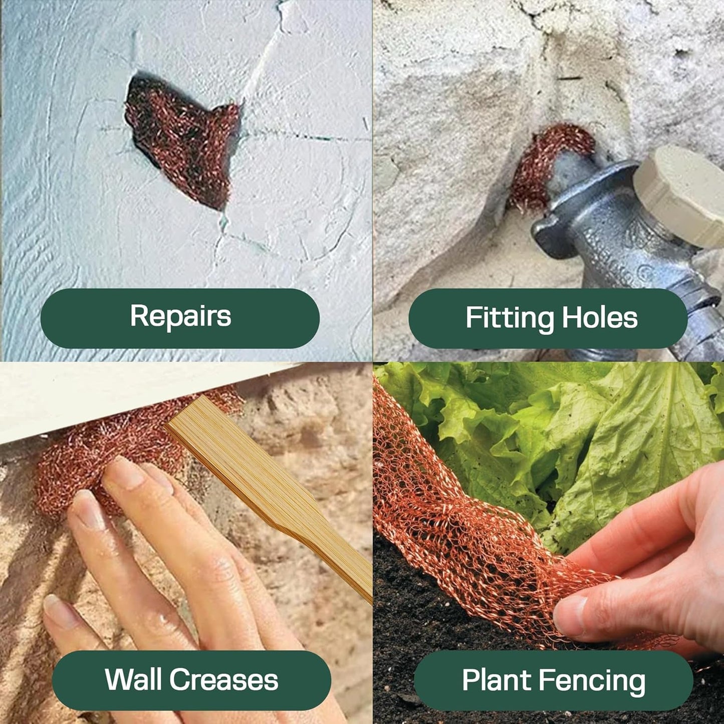 3rd Gen Copper Mesh Rodent Control Kit - Raytrends 100% Premium & Pure Copper Wool for Slug, Pest, Snail, Mice & Rat Control - Offers 2 Copper Mesh Rolls with Scissors and Packing Tool