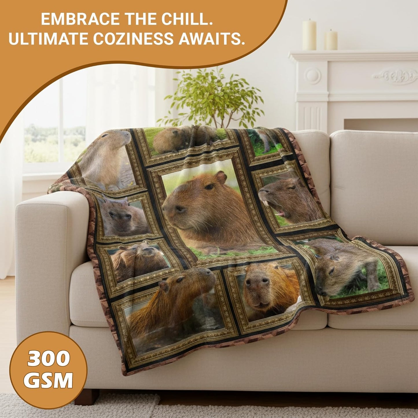 Capybara Blanket for Women Men, Gifts for Capybara Lover, Throw Blanket for Couch Bed Room Decor 50“x60”