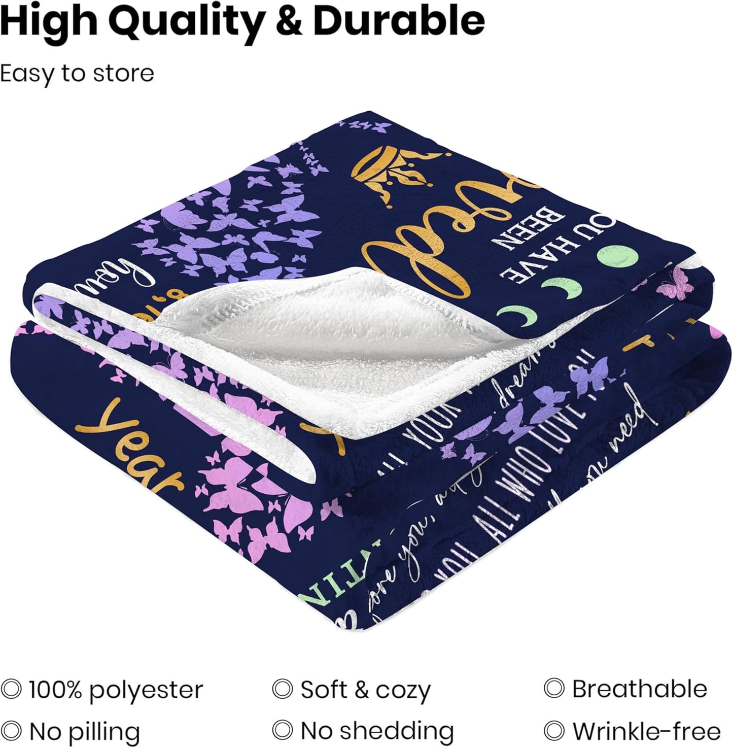 CIUGOIG 1 Year Old Girl Gifts for 1st Birthday Blanket, Gifts for One Year Old Girl, Baby Girls First Birthday Gift Blanket, 50"x40" Happy 1st Throw Blanket, Butterfly