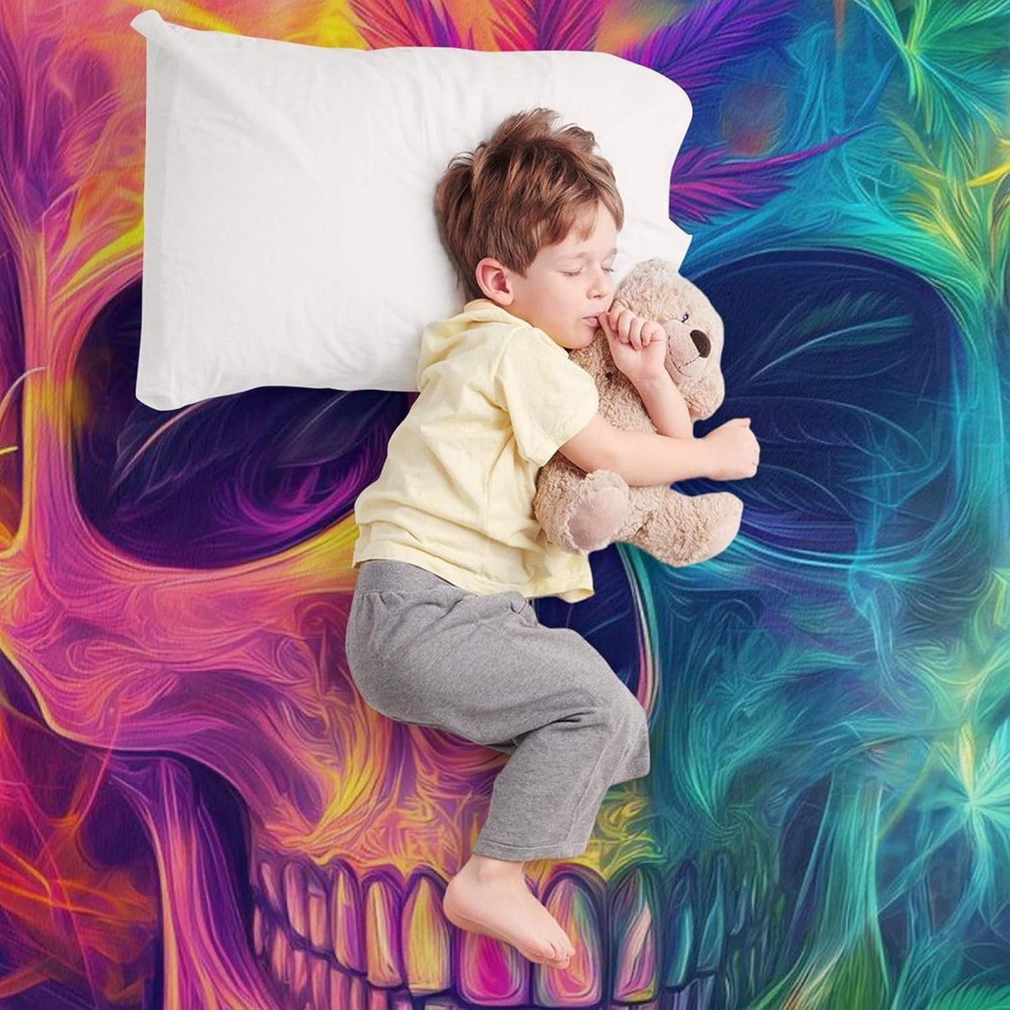 Skull Smoke Weed Throw Blanket for Couch Bed Plush Cozy Fuzzy Flannel Blanket for All Season 60"x80"