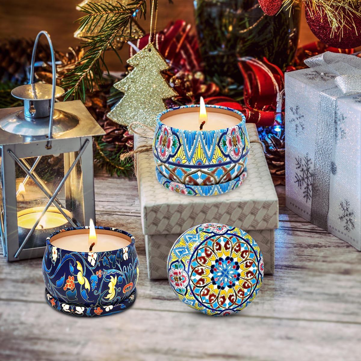 2 Pack Scented Candles Set for Thanksgiving, Soy Wax Stress Relief Aromatherapy Candles, Relaxation Gift for Women, Ideal for House-Warming and Birthday