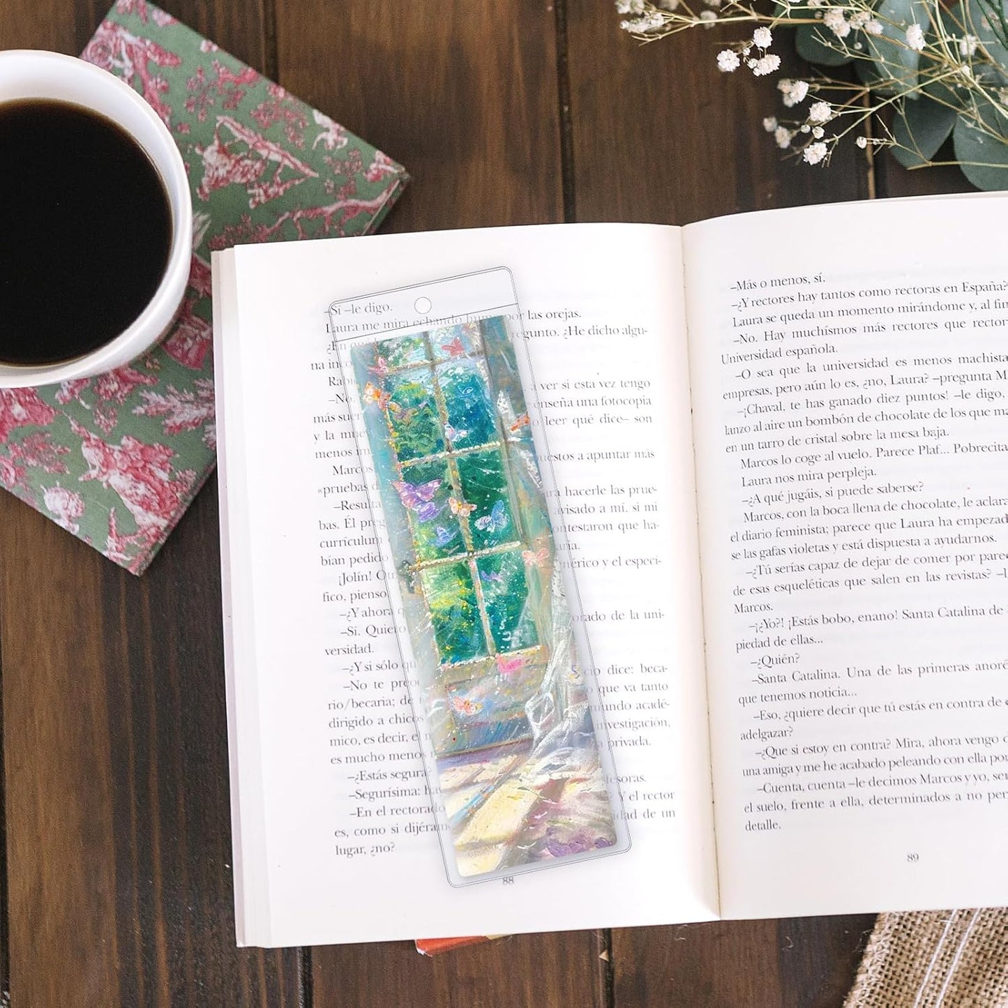 70 PCS Bookmark Sleeves Clear Bookmark Sleeves 7x2.3 inch Blank Bookmark Holder with Hole for Wedding Valentine’s Party Favor Decoration