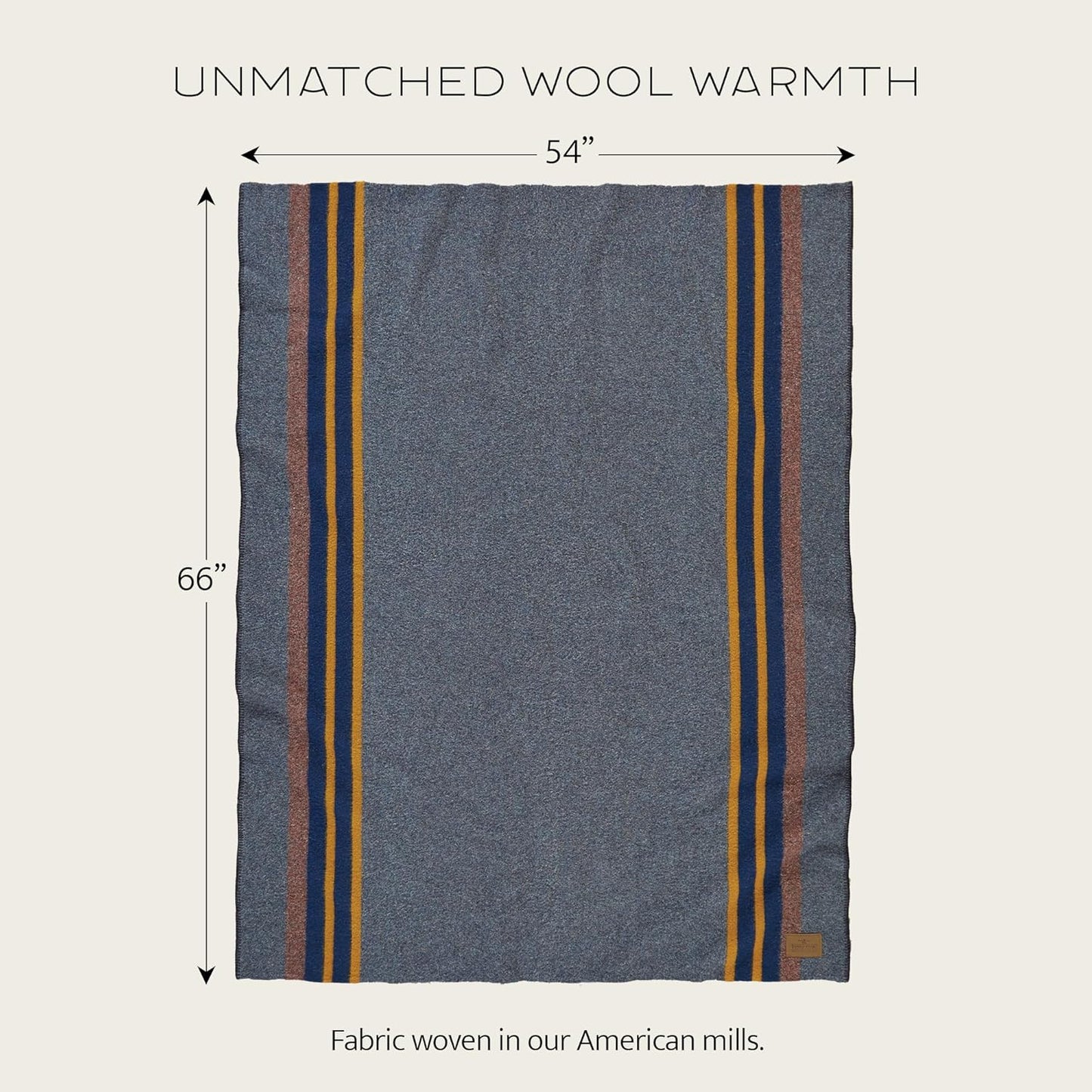 Pendleton Yakima Throw 54" x 66" - Wool Cotton, Soft and Durable Wool Throw for Home and Travel - Mineral Umber