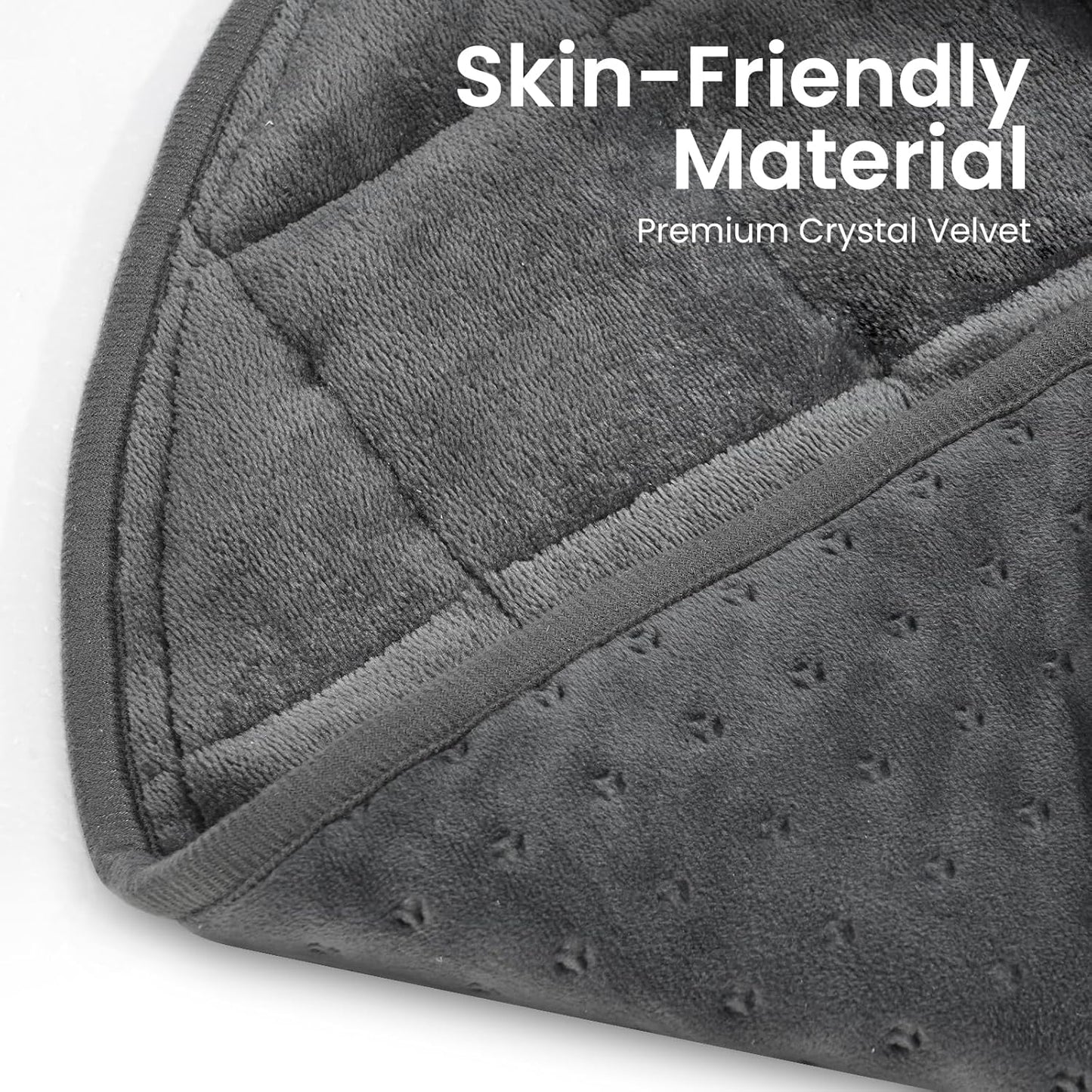 NOWWISH 5lbs Weighted Heating Pad for Women, Electric Heated Weighted Blanket with 6 Heat Settings, Timer & Auto Shut-Off, Relief for Period Cramps, Back Pain, Lap, Machine Washable, 29x24 inch, Grey