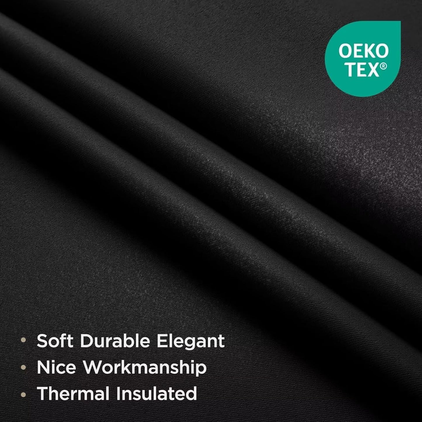 Joydeco Blackout Curtains 95 Inches Long 2 Panels Set, Thermal Insulated Long Curtains& Drapes 2 Burg, Room Darkening Drapes for Bedroom Living Room (Black, W37 x L95 Inch)