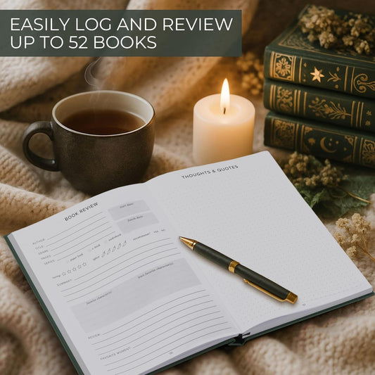 ZICOTO Beautiful Reading Journal for Book Lovers - Sturdy Hard Cover Journal Makes a Great Gift for Readers - The Perfect Tracker with Reading Log & Review Pages For Keeping Notes on Your Favorite Books