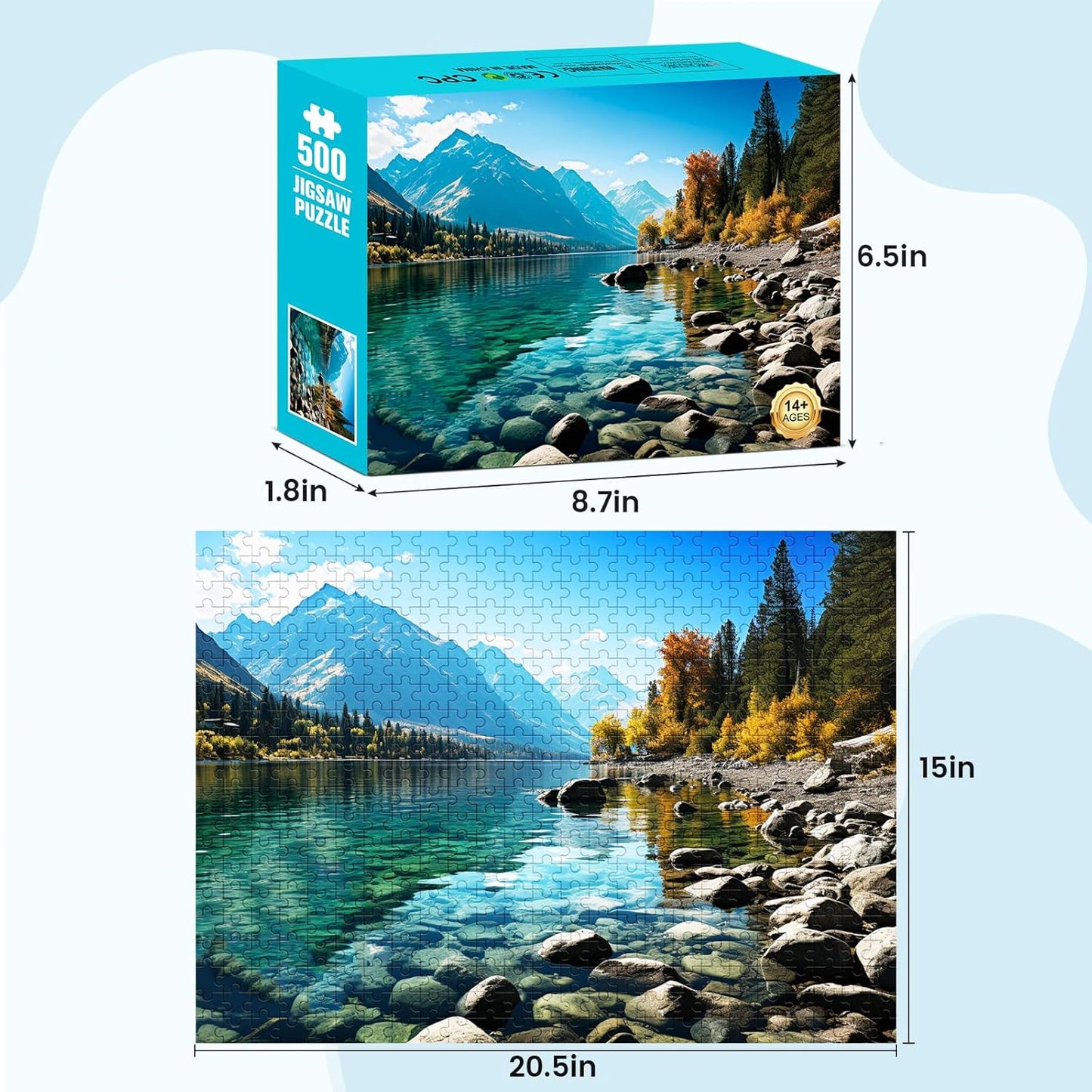 500 Piece Puzzle for Adults, Jigsaw Puzzle,Glacier Park Jigsaw Puzzles 500 Pieces Birthday Party for Family Adults Funny Puzzle