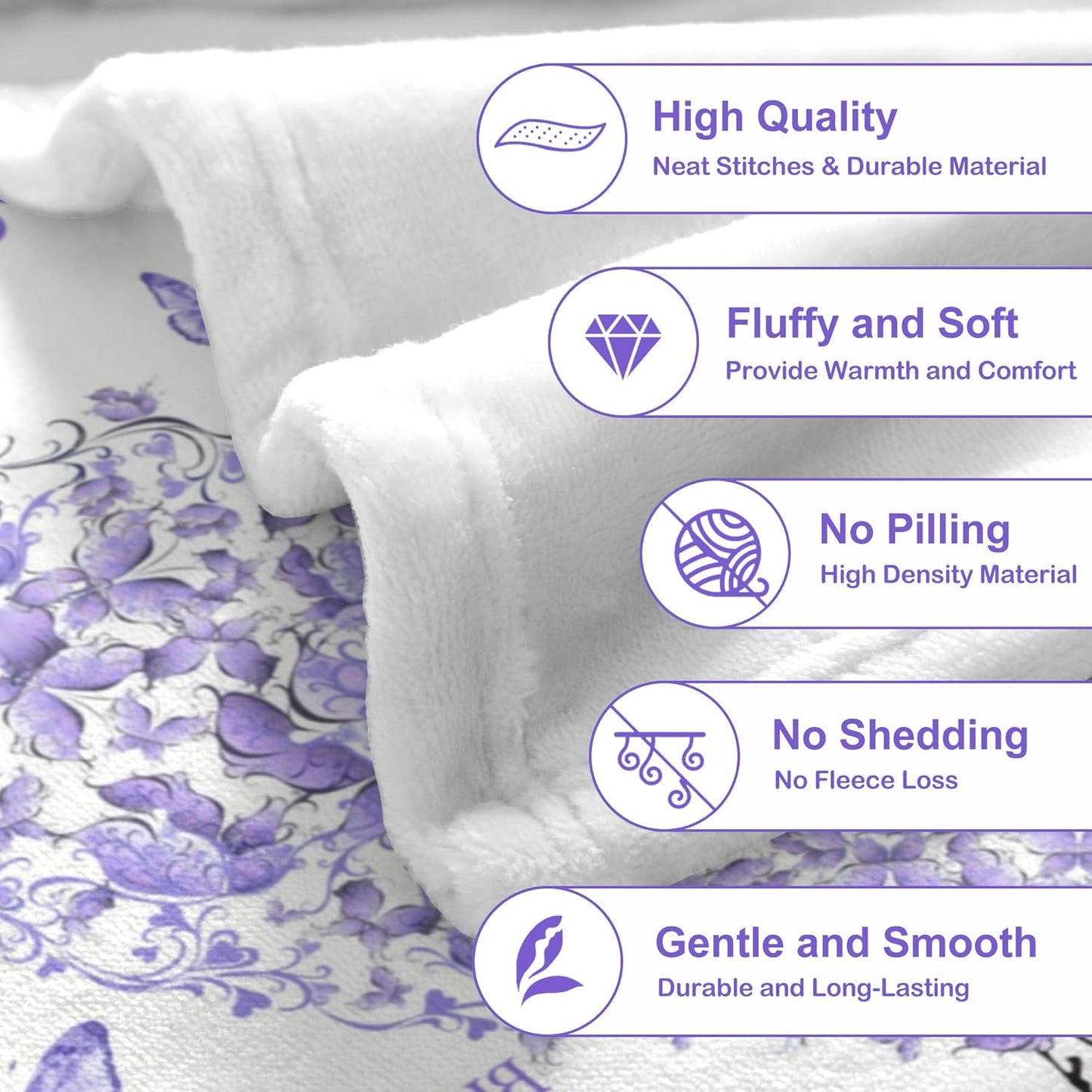 Daughter Gifts from Mom Dad, Birthday Gifts for Daughter, Unique Fun Purple Tree Girl Throw Blanket Gift for Graduation Christmas Quinceanera Super Soft Warm Comfy Plush Flannel Fleece Blanket 60"x50"