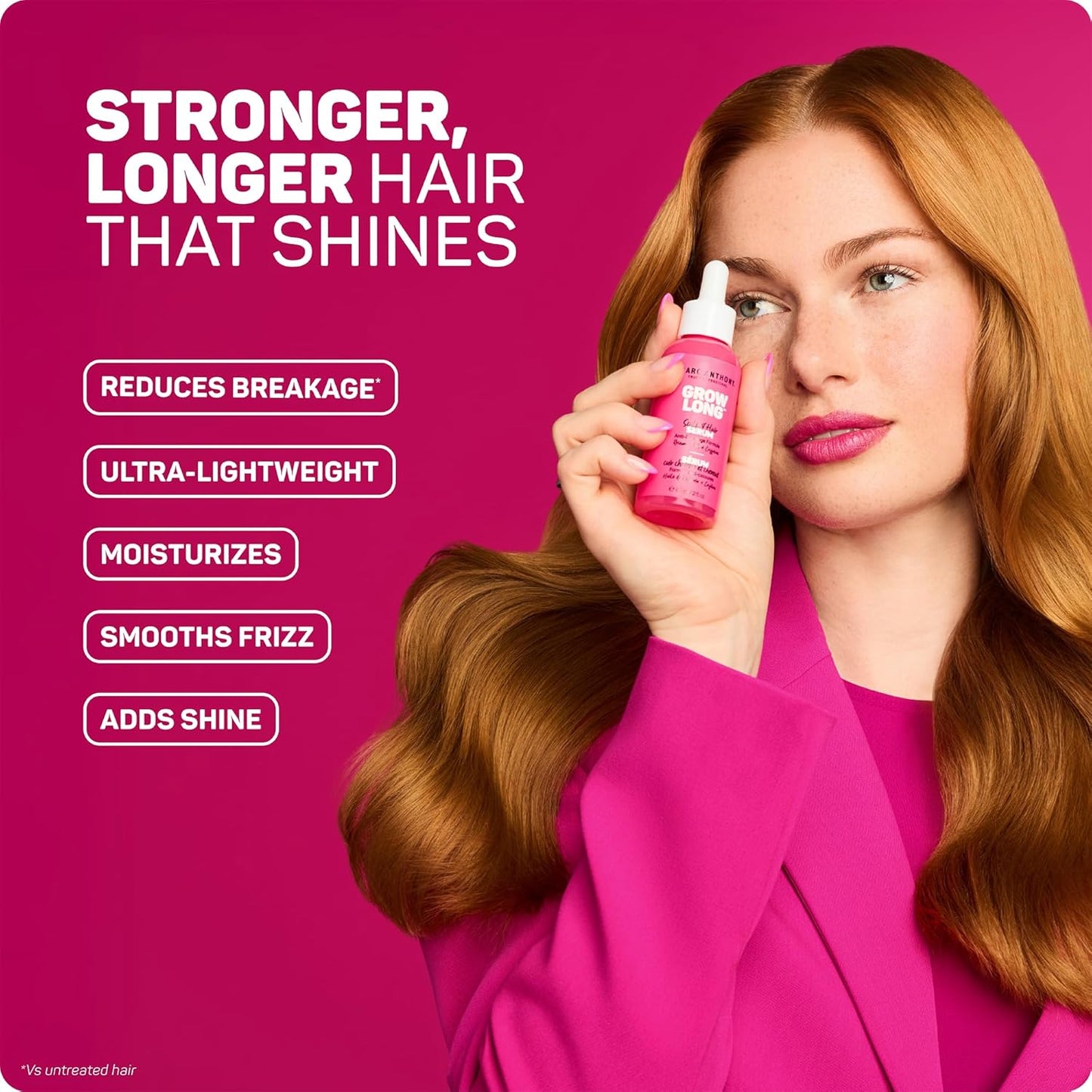Marc Anthony Grow Long Scalp & Hair Serum - Anti-Breakage Formula Nourish, Strengthen & Hydrate Scalp & Hair Follicles - Natural Shine & Fuller-Looking Hair Strands from Root to Tip, 2 fl oz