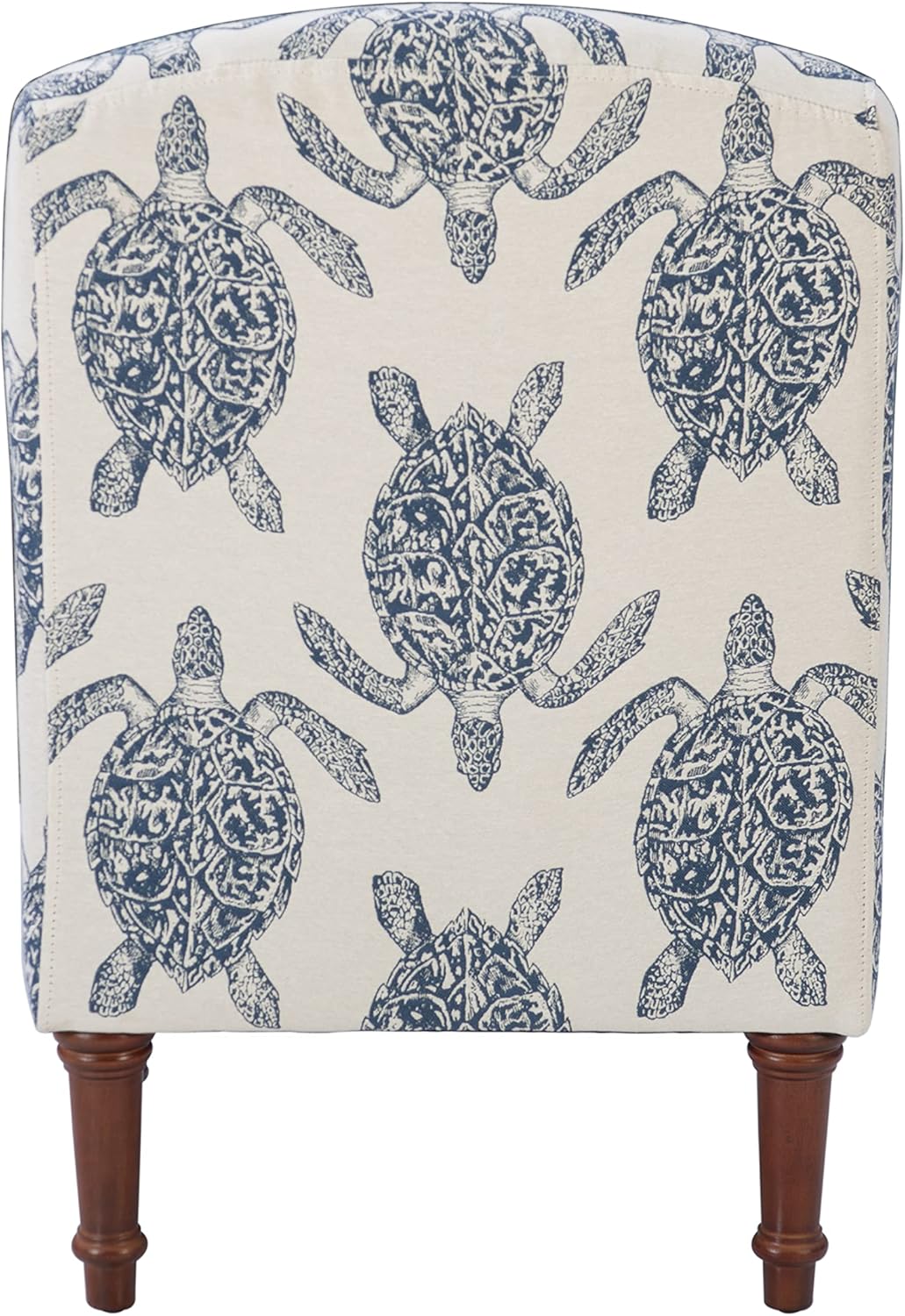 Powell Company Powell Markay Accent Chair, 25"W x 18.75"D x 35H, Ivory with Blue Sea Turtle Pattern, Traditional, Coastal, Upholstered, Armless, 275 lbs Max Weight, Indoor Use