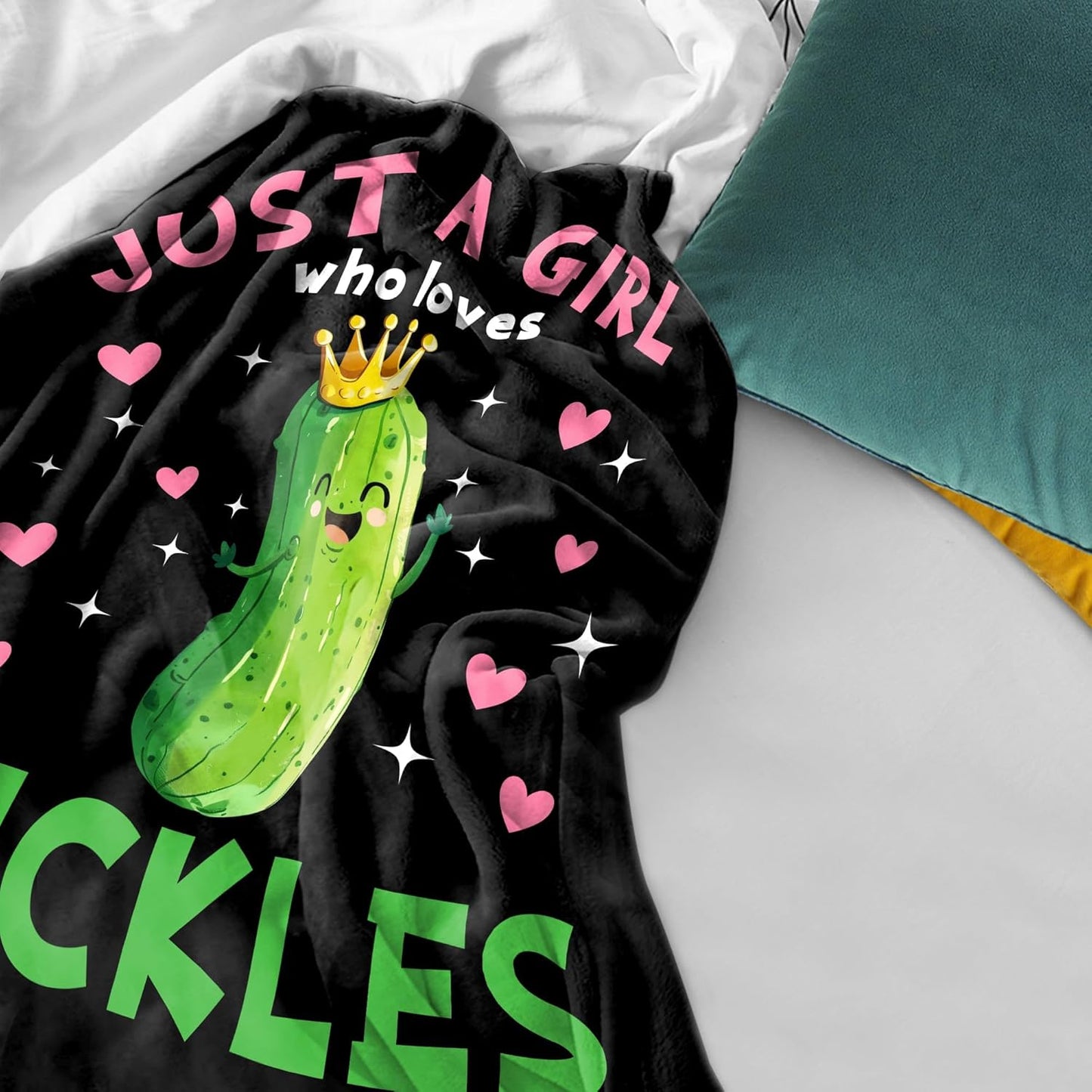 Pickle Blanket for Kids Girls, Pickles Gift for Pickles Lovers, Pickle Themed Present, Best Birthday Christmas Pickle Gift Ideas, Soft Warm Cozy Blanket 40"x50"