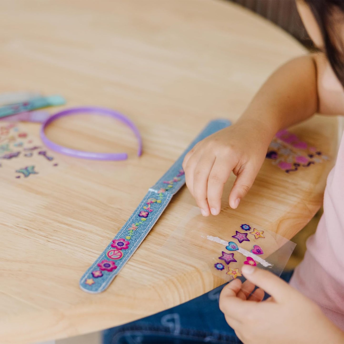 Melissa & Doug Design-Your-Own Headbands Jewelry-Making Kit with 50+ Stickers