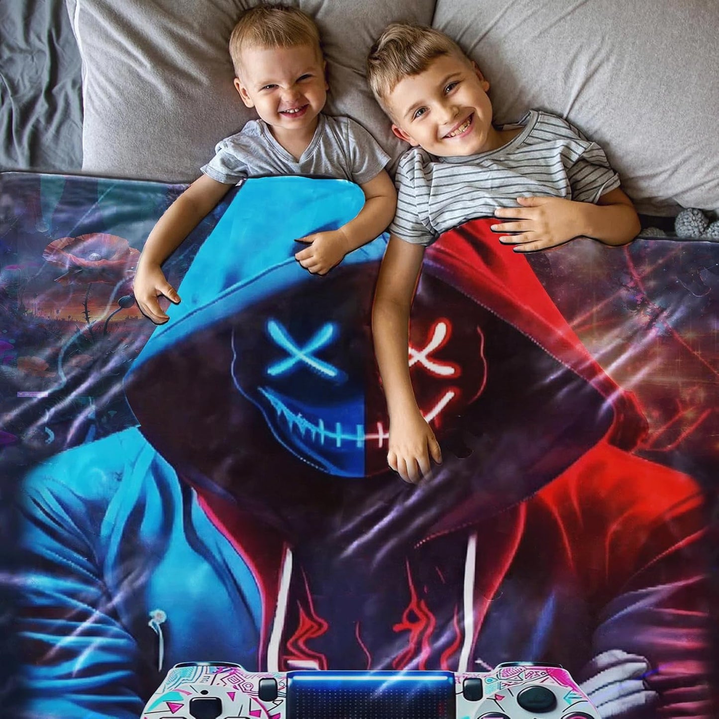 Gaming Throw Blanket, Boys Girls Gaming Blankets, Gaming Blanket for Boys Gifts for The Ultimat Gaming for Kids Teens Son Husbands Men Boyfriends Sofa Bedroom 60 X 50